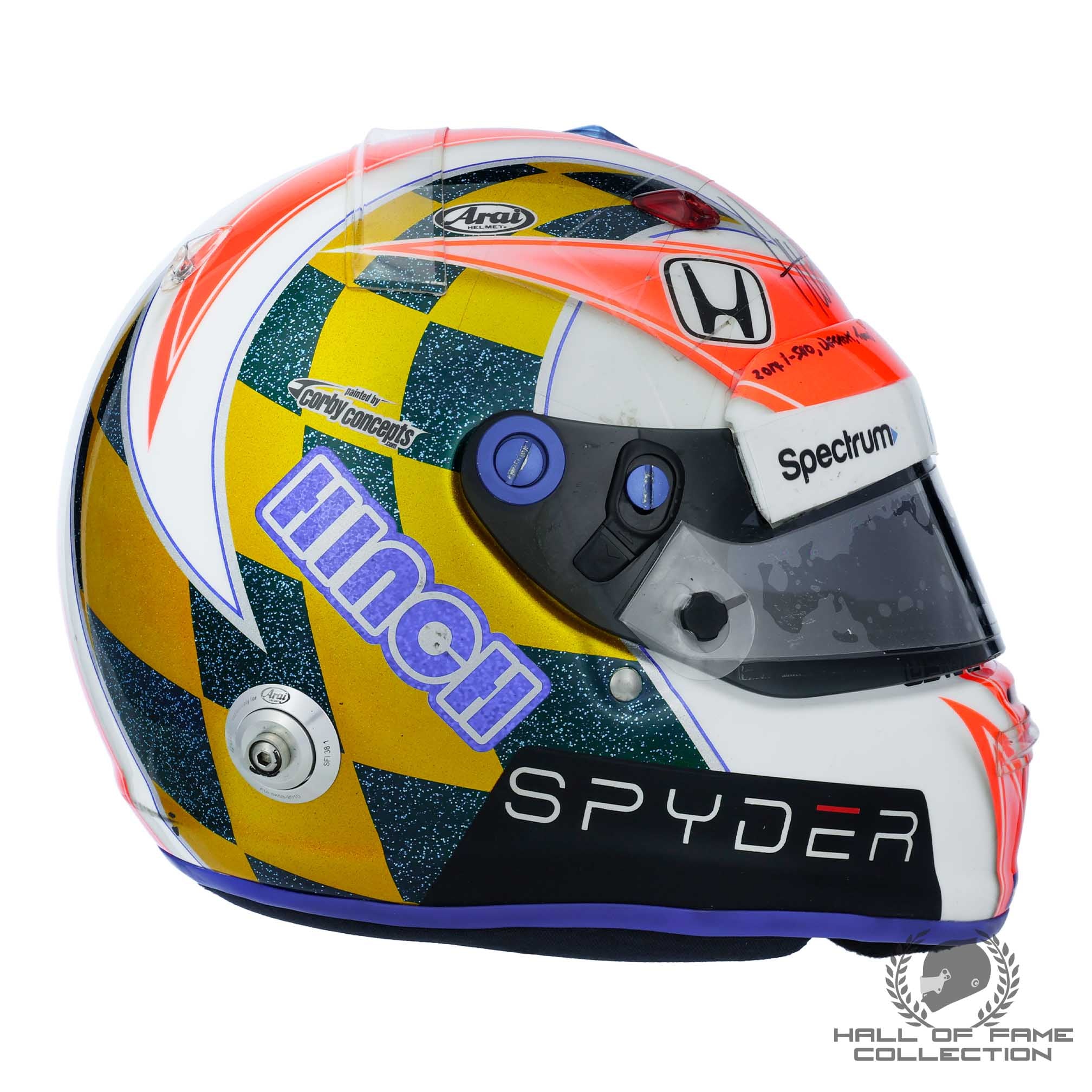 2017 James Hinchcliffe Signed Indy 500/Detroit/Texas Used Schmidt Peterson Motorsports IndyCar Helmet