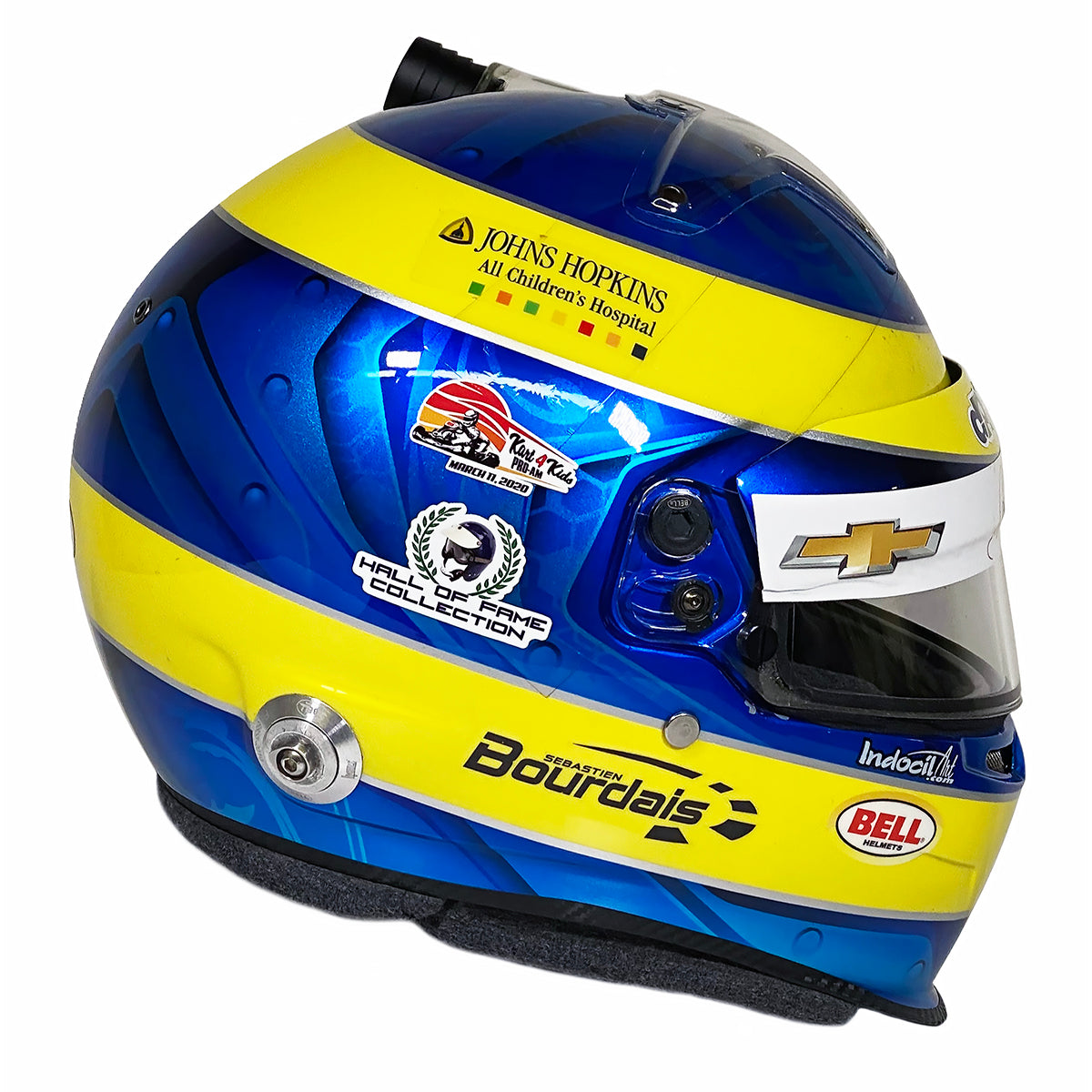 2018-20 Sebastien Bourdais Race Used Coyne Vasser Sullivan/AJ Foyt Racing IndyCar Bell HP-7 Helmet