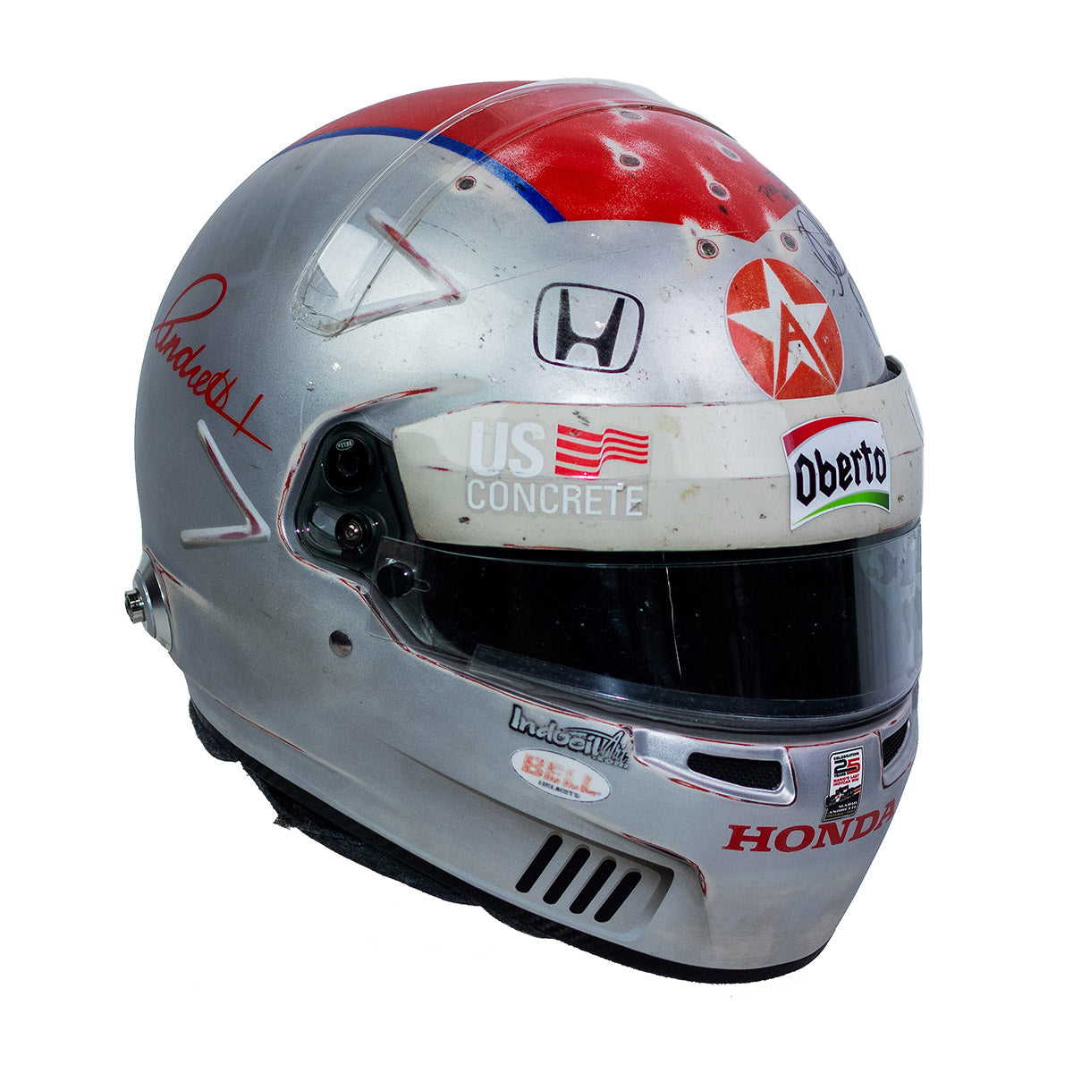 2018 Marco Andretti Signed Race Used Phoenix "Mario Tribute" IndyCar Helmet