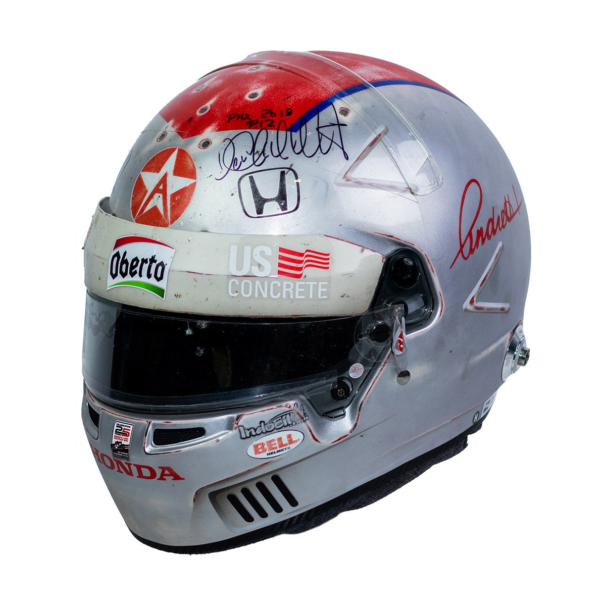 2018 Marco Andretti Signed Race Used Phoenix "Mario Tribute" IndyCar Helmet