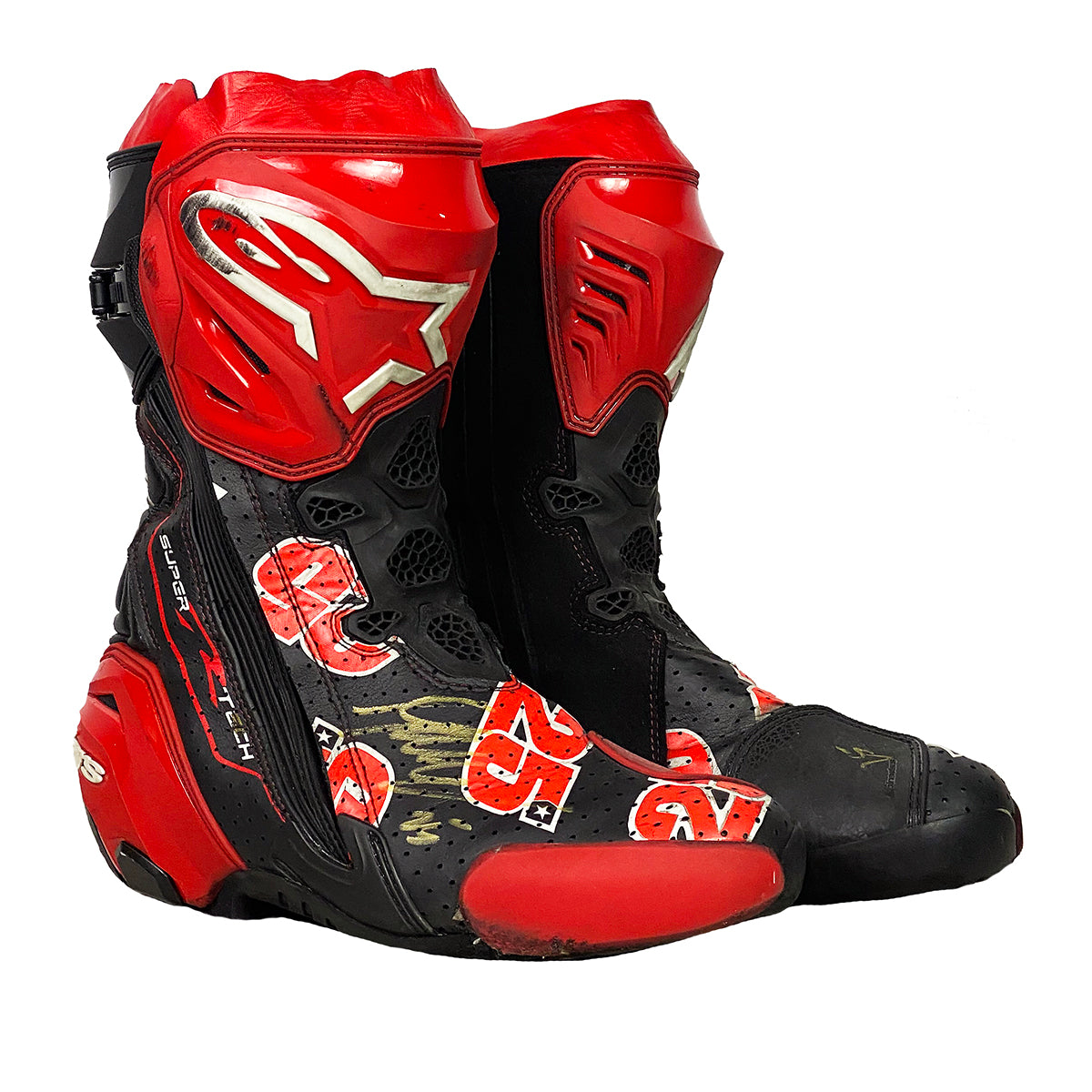 2018 Maverick Vinales Signed Race Used Yamaha Alpinestars MotoGP Boots