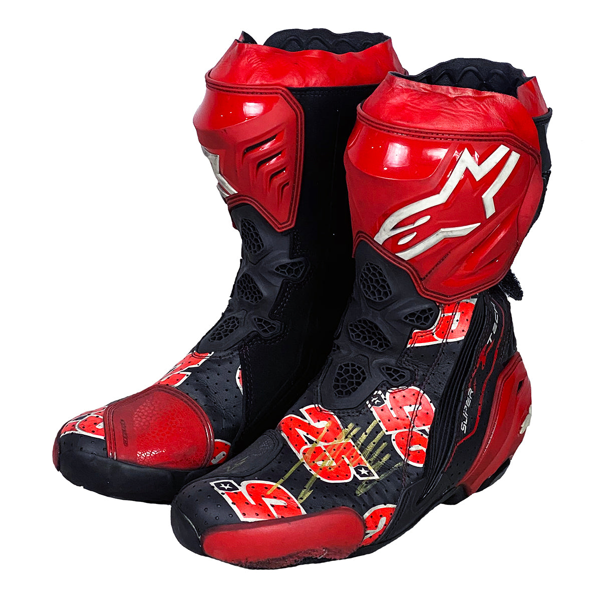 2018 Maverick Vinales Signed Race Used Yamaha Alpinestars MotoGP Boots