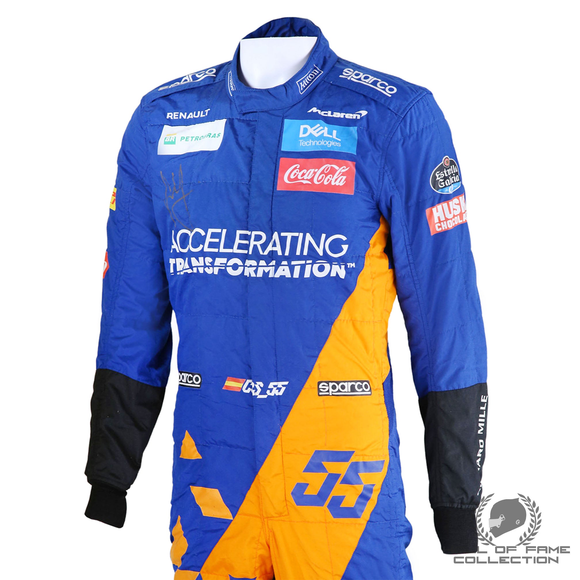 2019 Carlos Sainz Signed Race Used McLaren F1 Suit