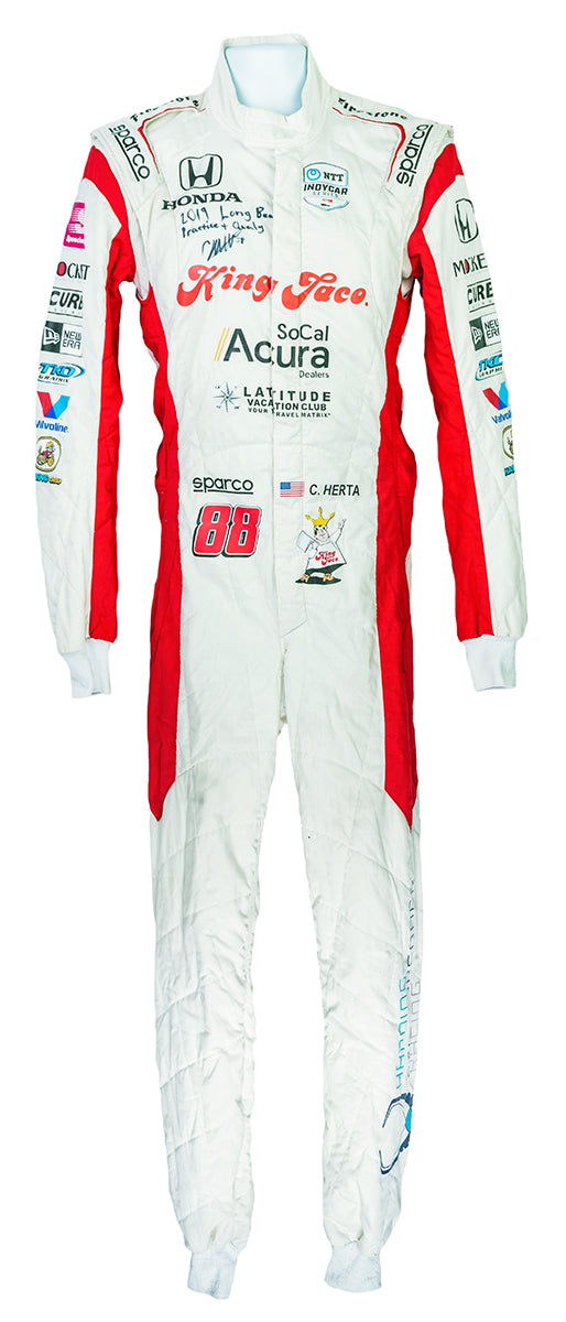 2019 Colton Herta Signed Long Beach Grand Prix Qualifying IndyCar Suit