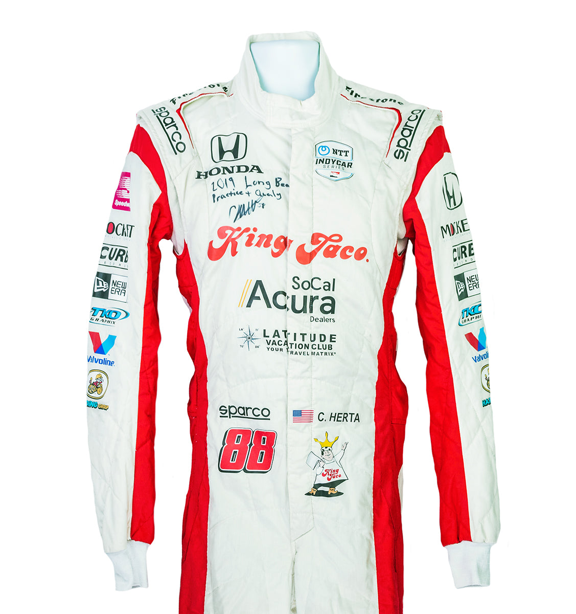 2019 Colton Herta Signed Long Beach Grand Prix Qualifying IndyCar Suit