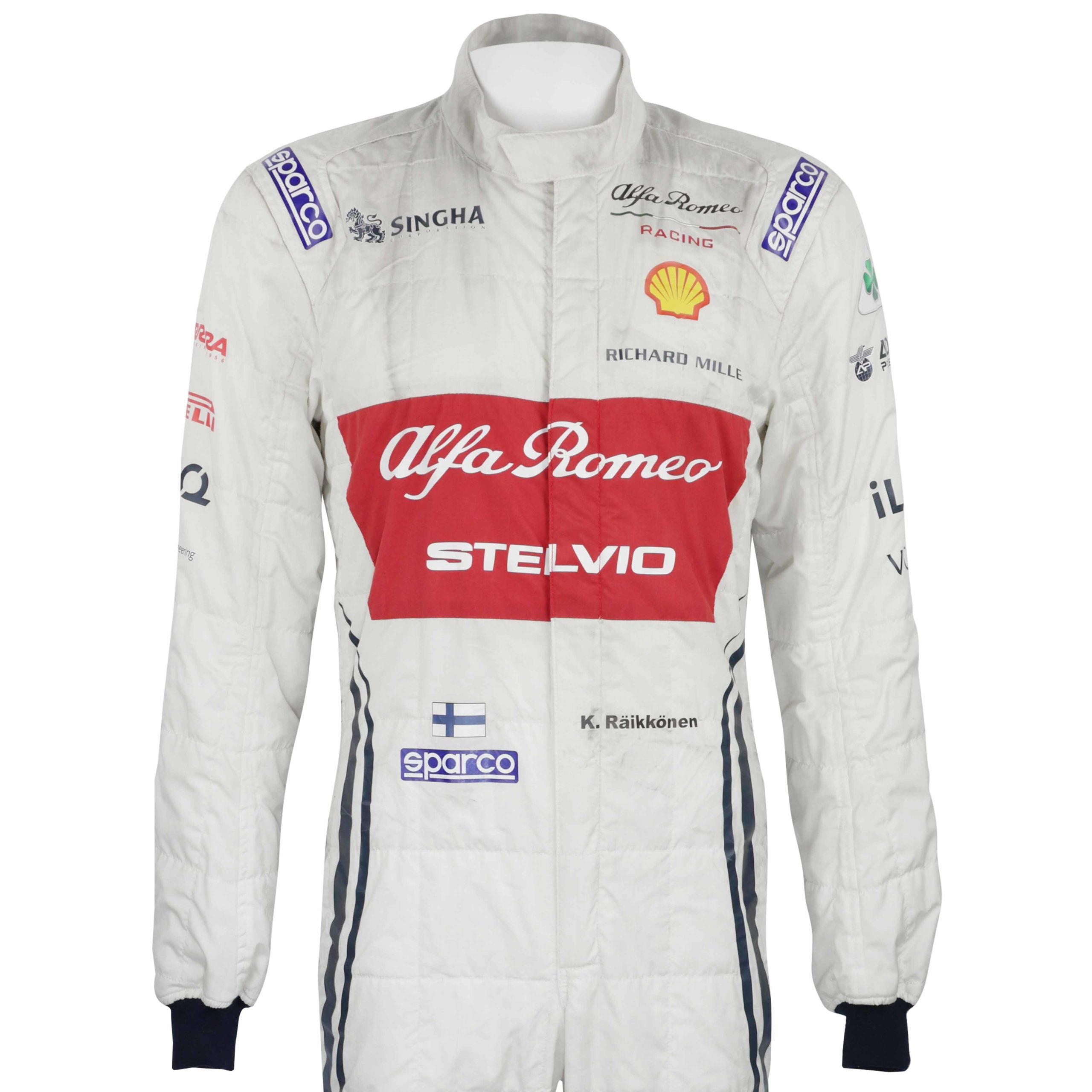 2019 Kimi Raikkonen Race Used Azerbaijan GP Alfa Romeo Racing F1 Suit