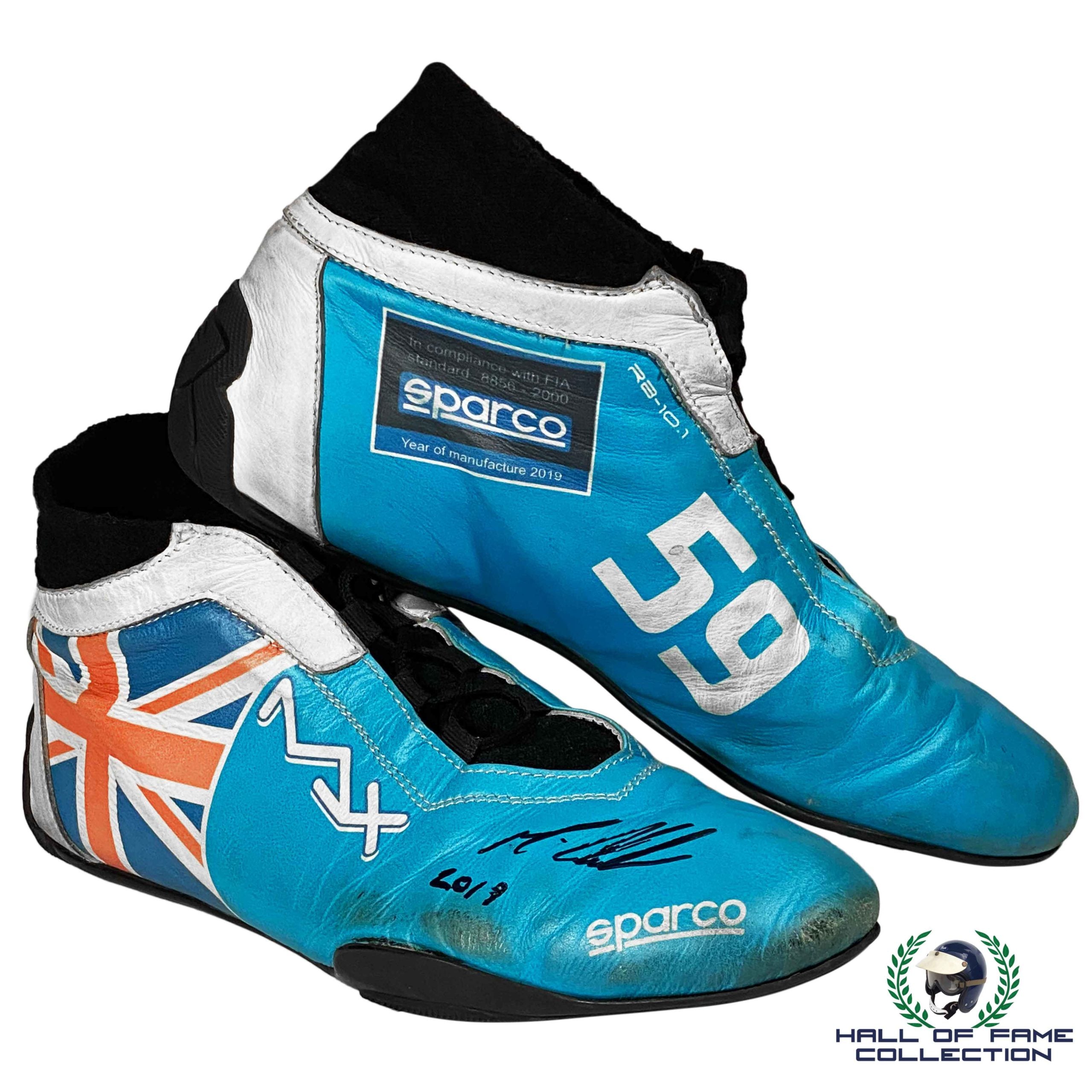 2019 Max Chilton Signed Race Used St Pete / Texas / Toronto Carlin Racing IndyCar Boots