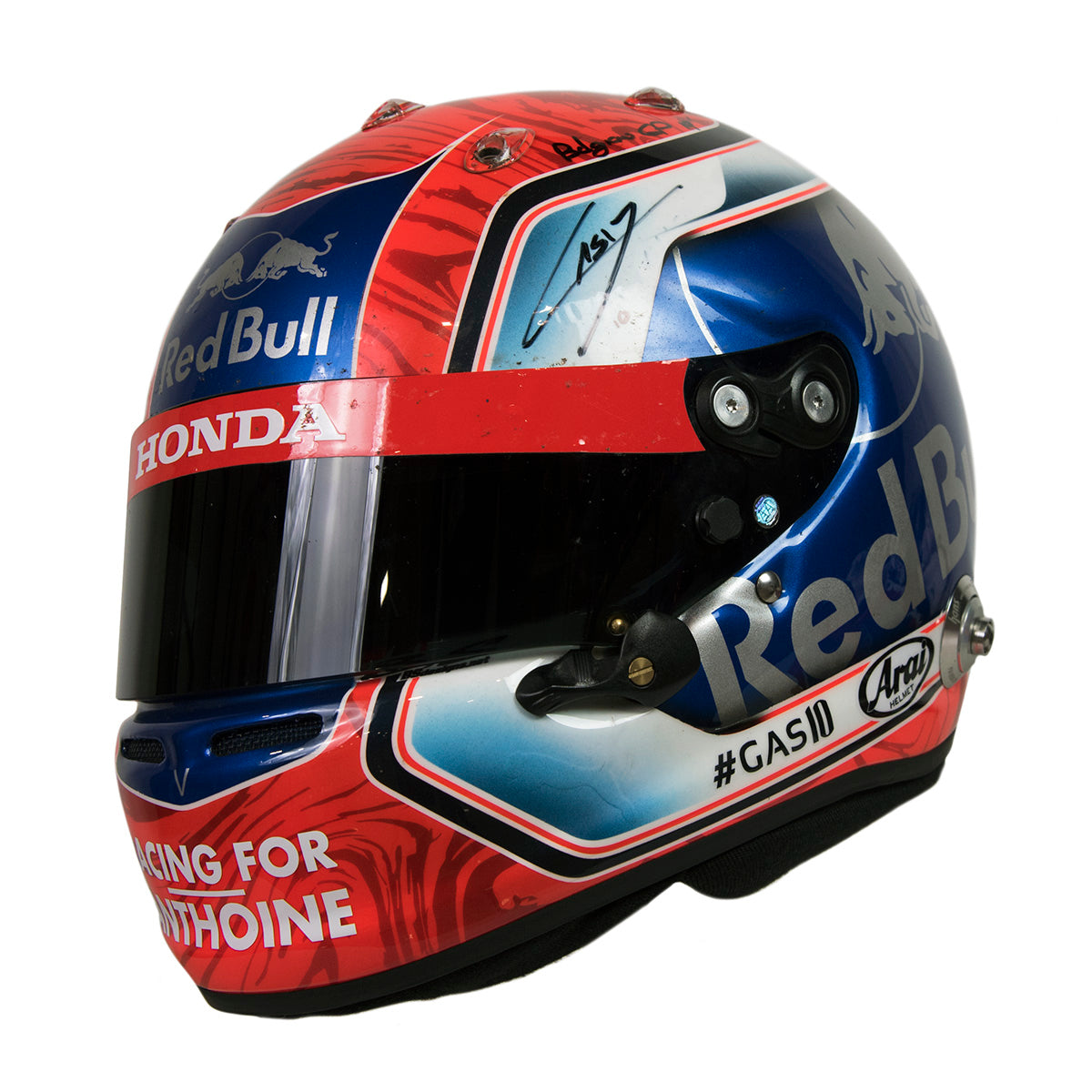 2019 Pierre Gasly Signed Race Used Toro Rosso Belgium GP Arai GP7-RC F1 Helmet