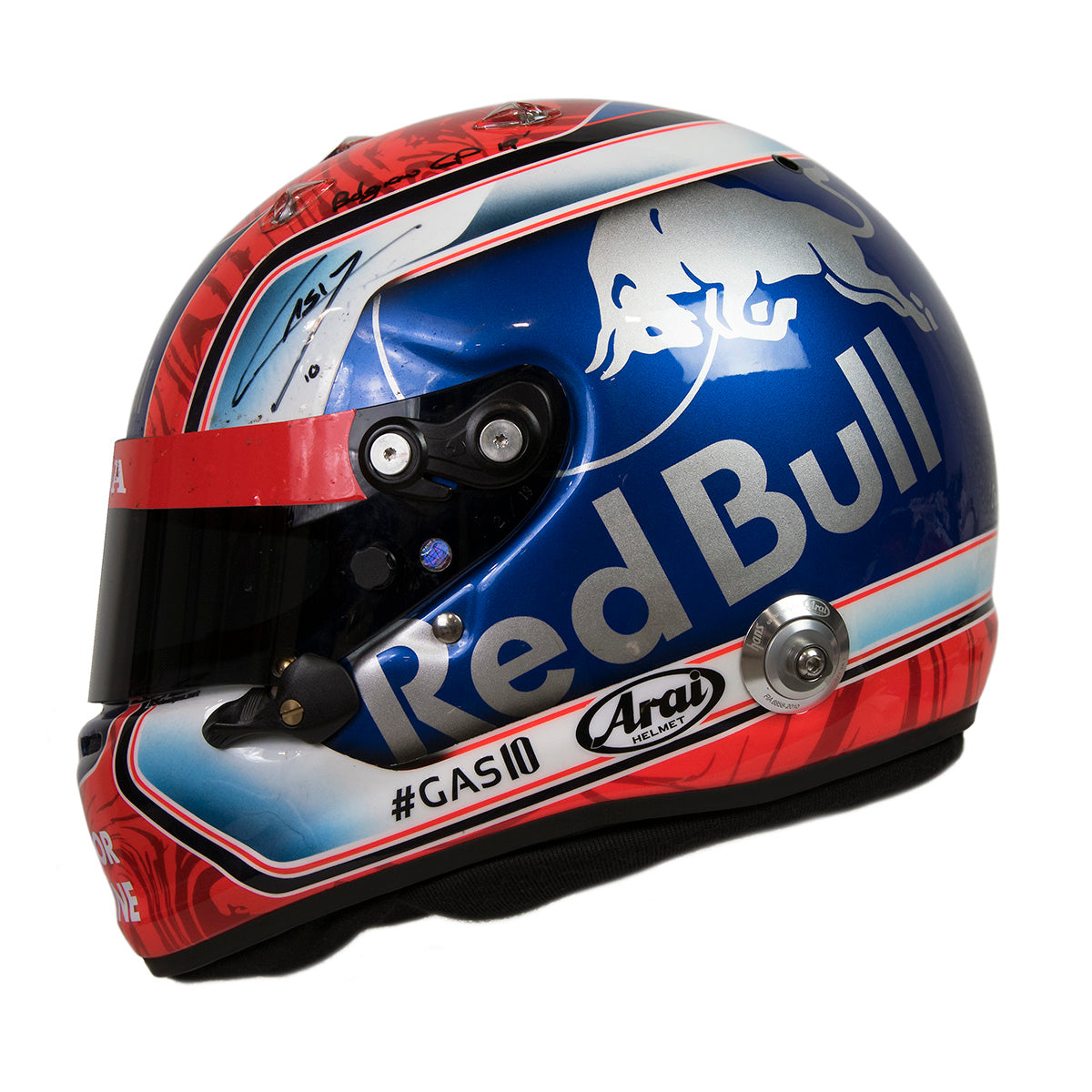 2019 Pierre Gasly Signed Race Used Toro Rosso Belgium GP Arai GP7-RC F1 Helmet