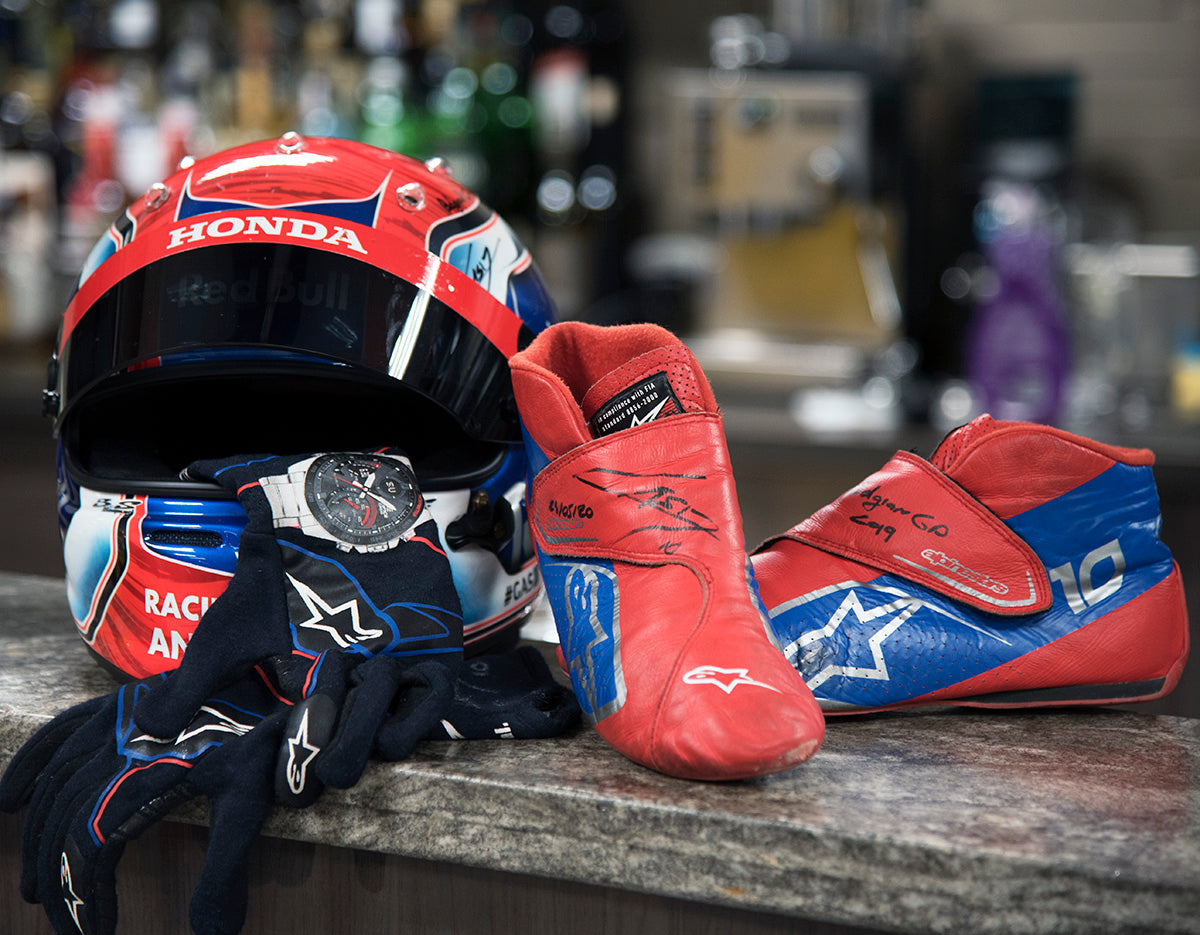 2019 Pierre Gasly Signed Race Used Toro Rosso Belgium GP Arai GP7-RC F1 Helmet