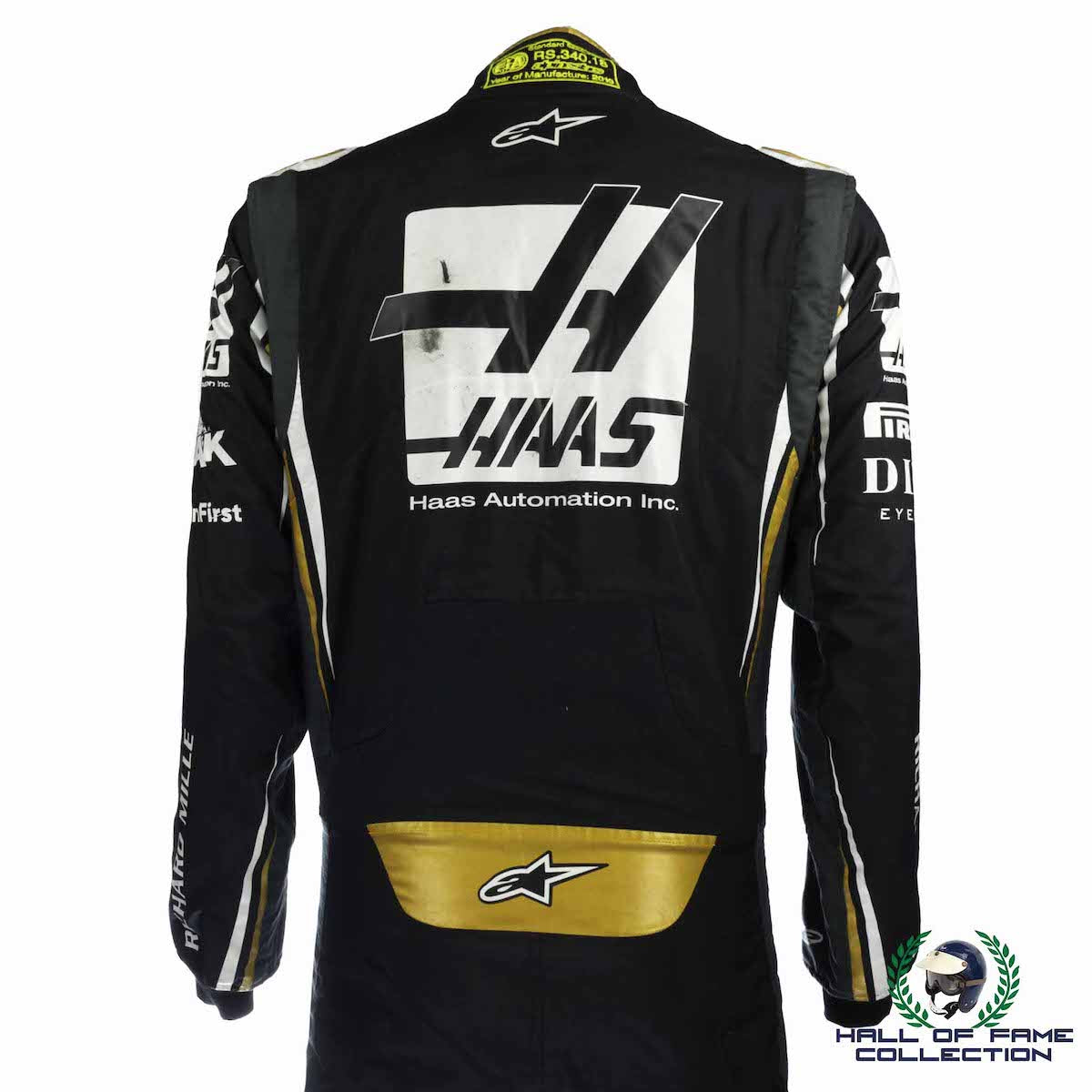 2019 Romain Grosjean Signed Race Used Haas F1 Suit