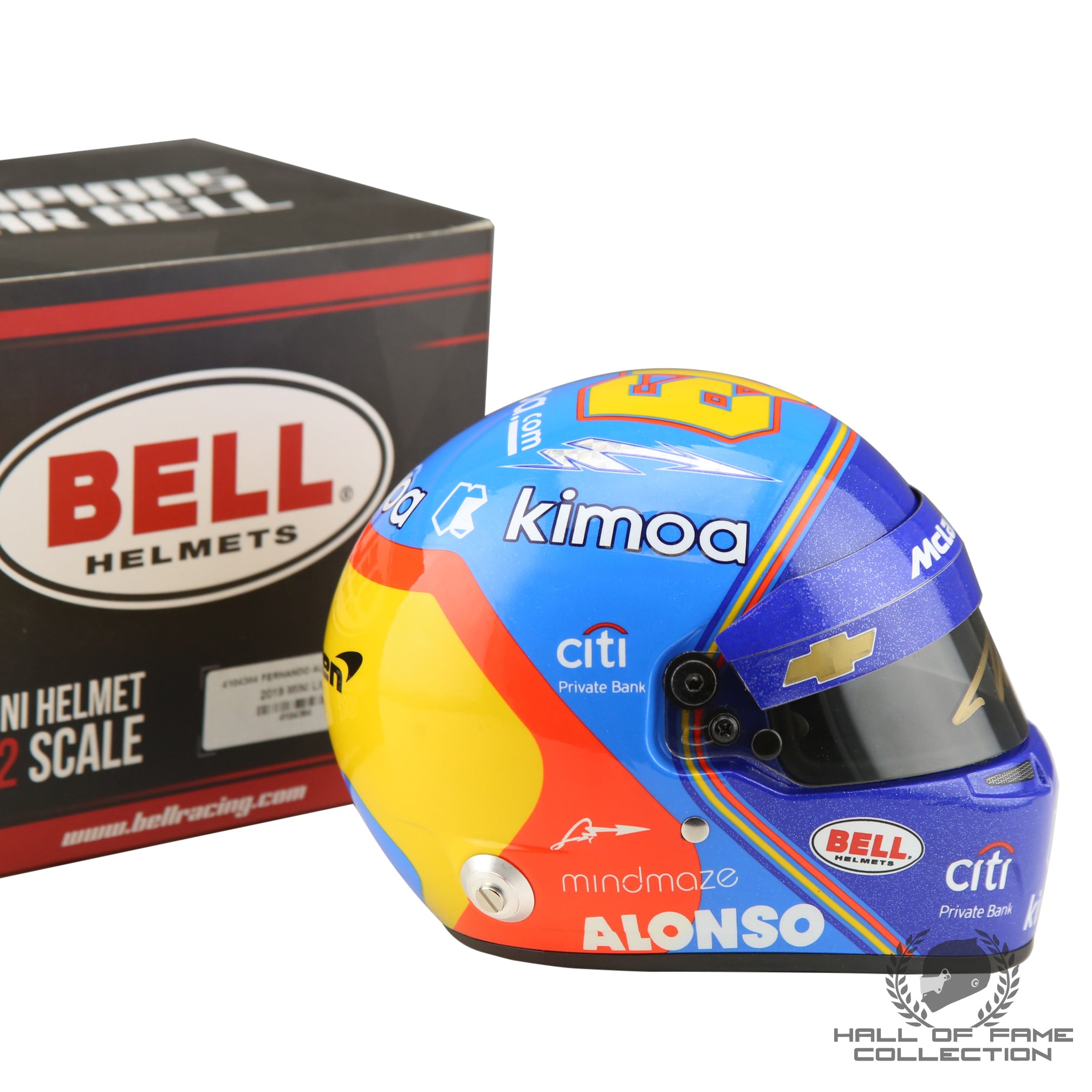 2019 Fernando Alonso Signed Official Bell McLaren 1/2 Scale IndyCar Helmet