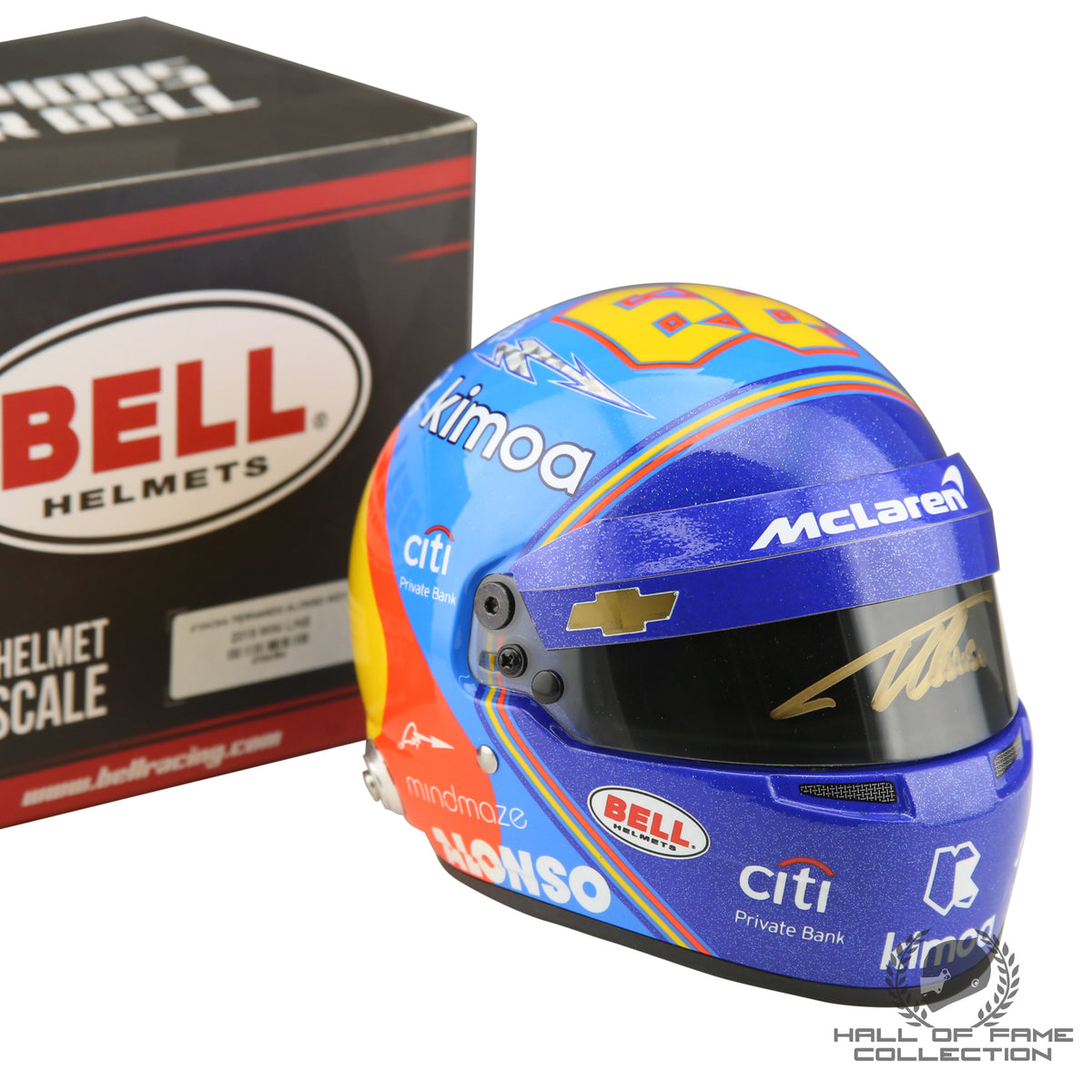 2019 Fernando Alonso Signed Official Bell McLaren 1:2 Scale IndyCar Helmet