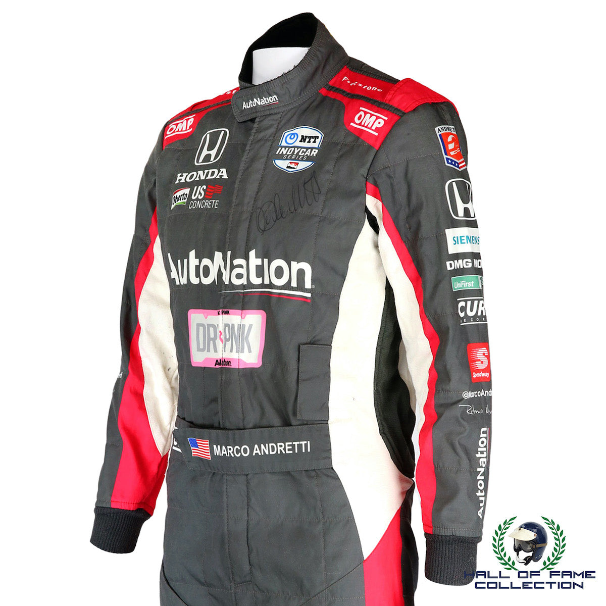 2019 Marco Andretti Signed Detroit GP Used Auto Nation Andretti Autosport IndyCar Suit