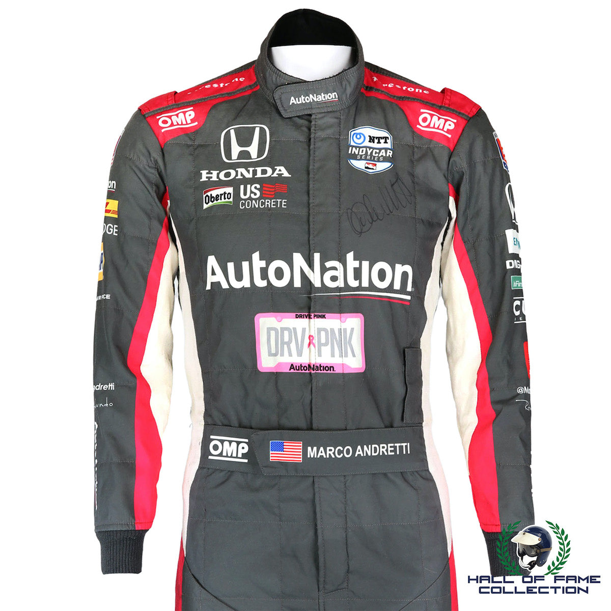 2019 Marco Andretti Signed Detroit GP Used Auto Nation Andretti Autosport IndyCar Suit