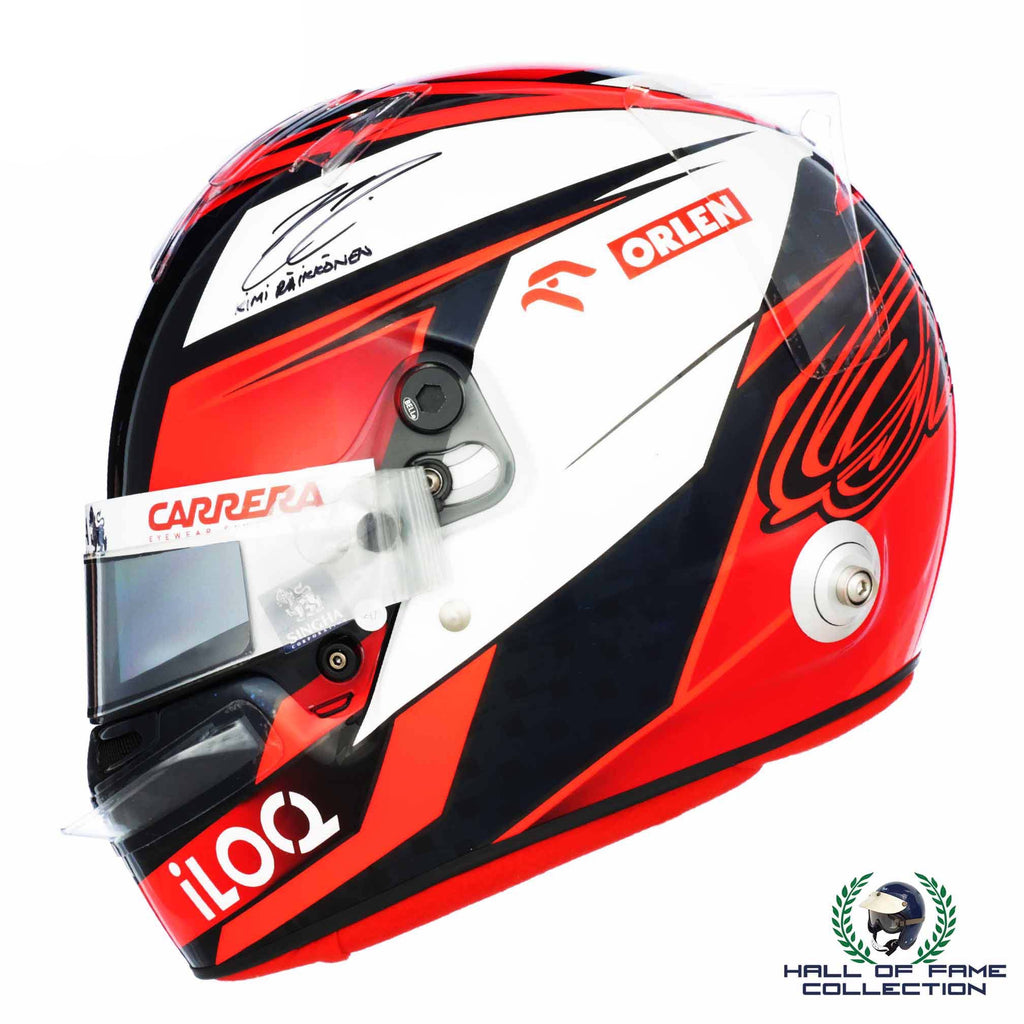 2020 Kimi Raikkonen Signed Race Used Bell HP77 Alfa Romeo Orlen F1 Hel