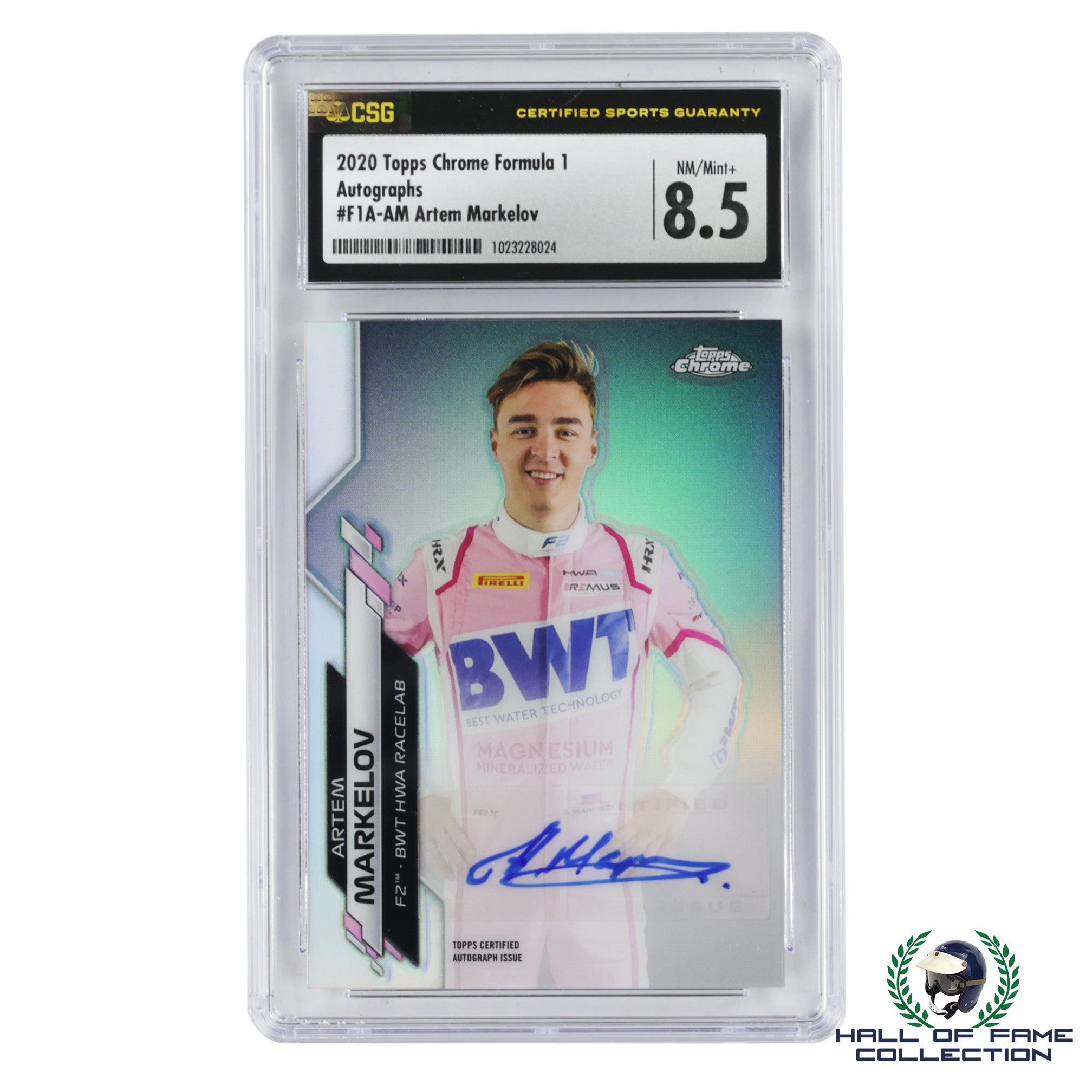 2020 Topps Chrome Formula 1 Auto 366 Artem Markelov #F1A-AM Rookie Authentic Autograph RC Mint 8.5