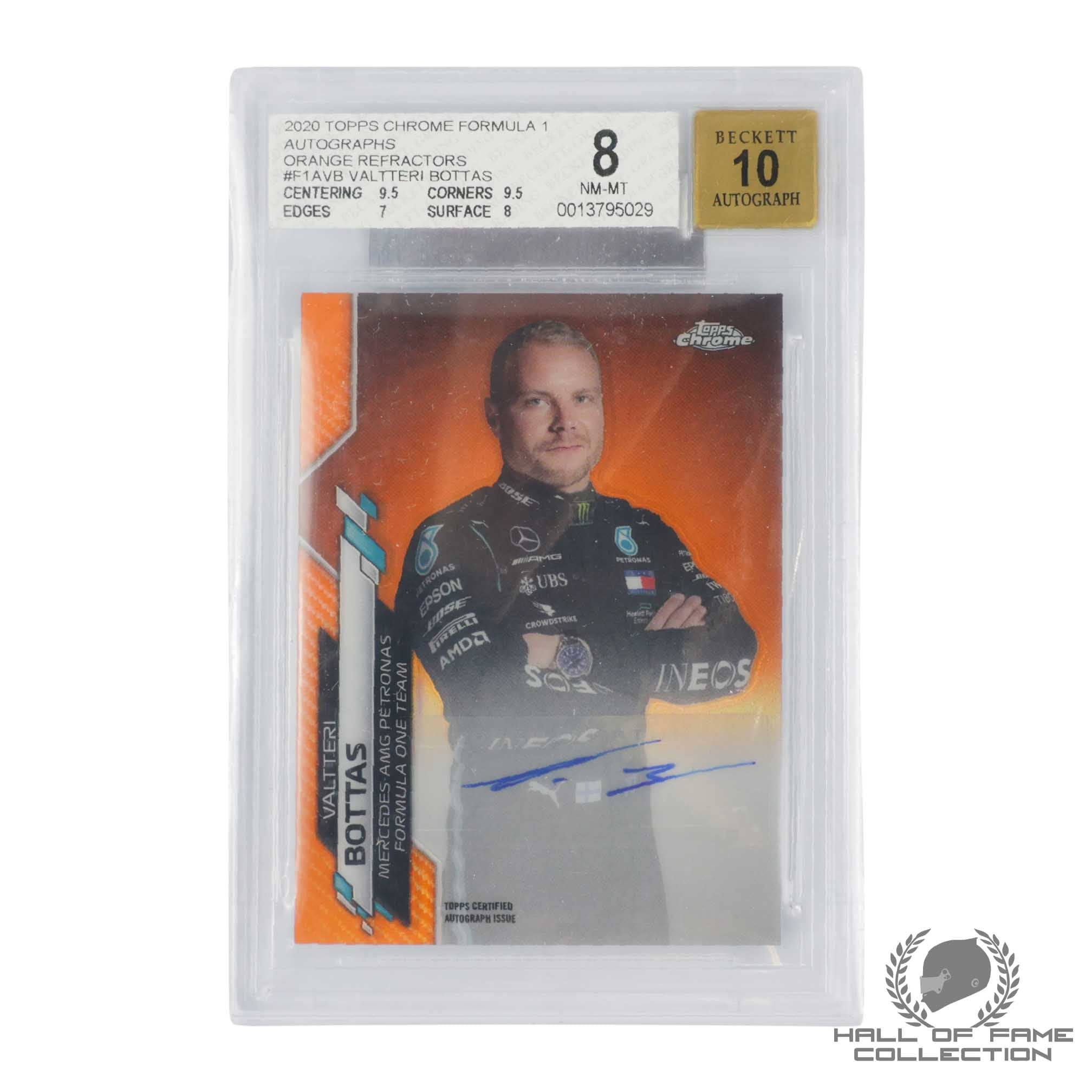 2020 Topps Chrome Formula 1 #F1AVB Valtteri Bottas RC Mint 8 Authentic Autograph 10