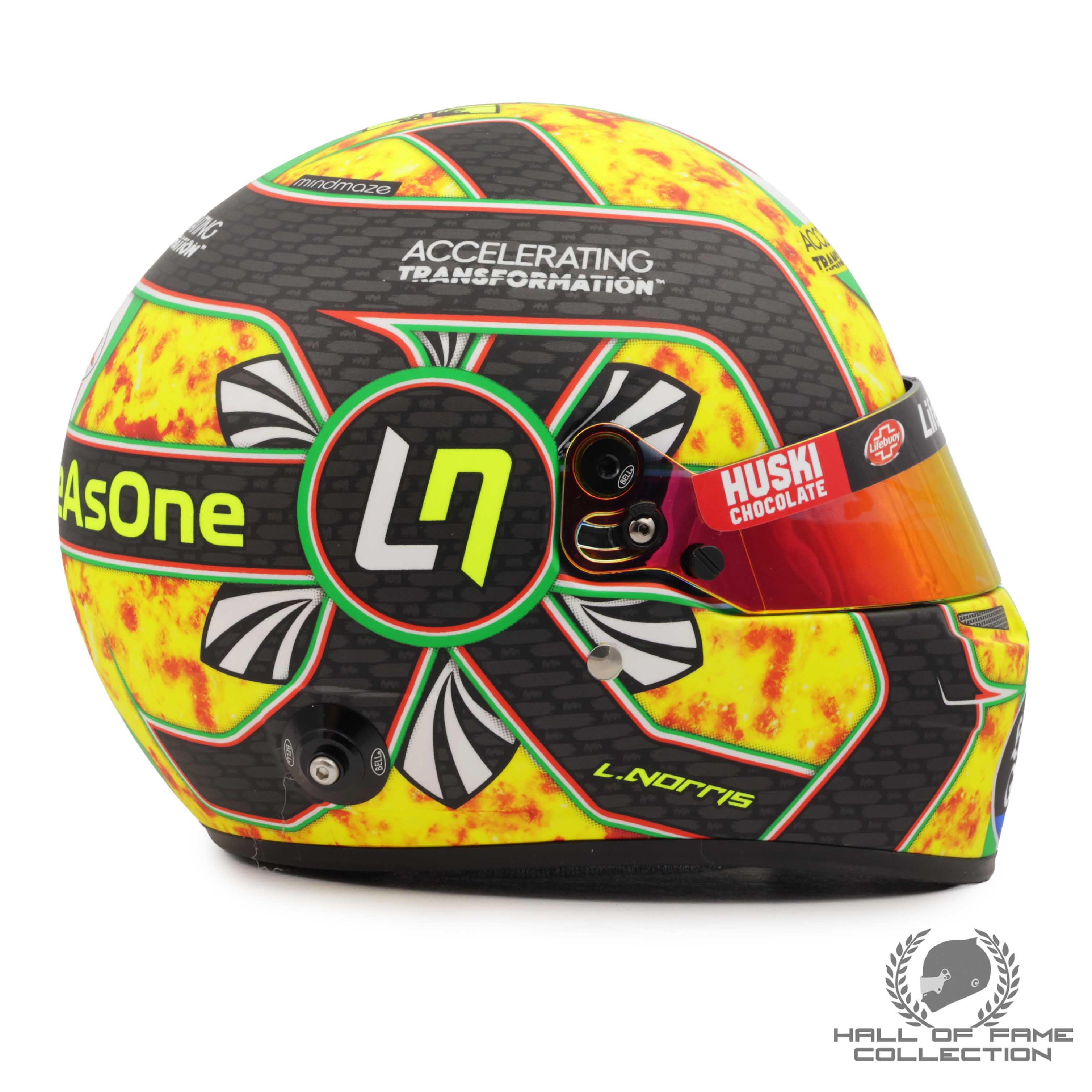 2020 Lando Norris Signed Monza GP “Pizza” Bell 1:2 Scale F1 Helmet