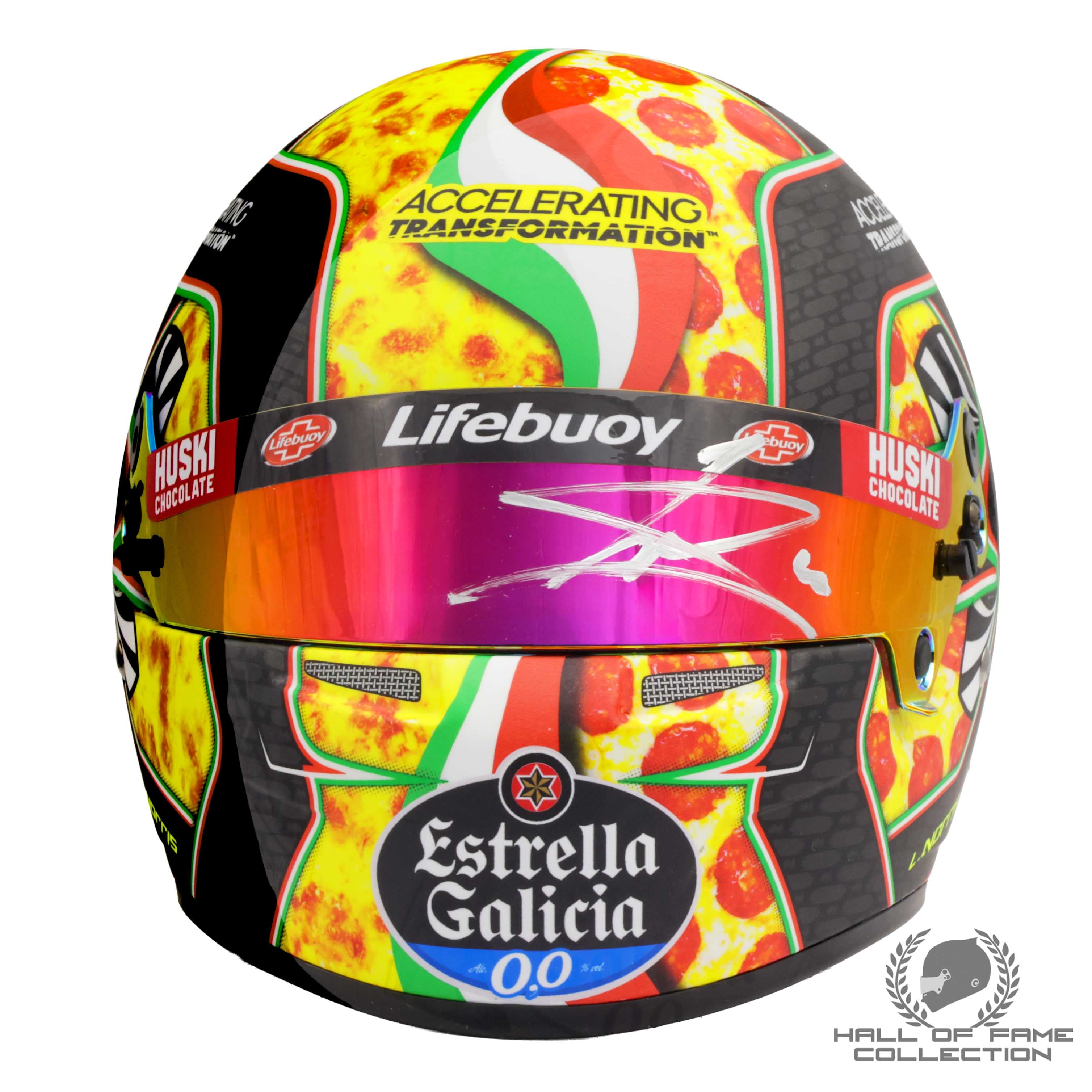 2020 Lando Norris Signed Monza GP “Pizza” Bell 1:2 Scale F1 Helmet