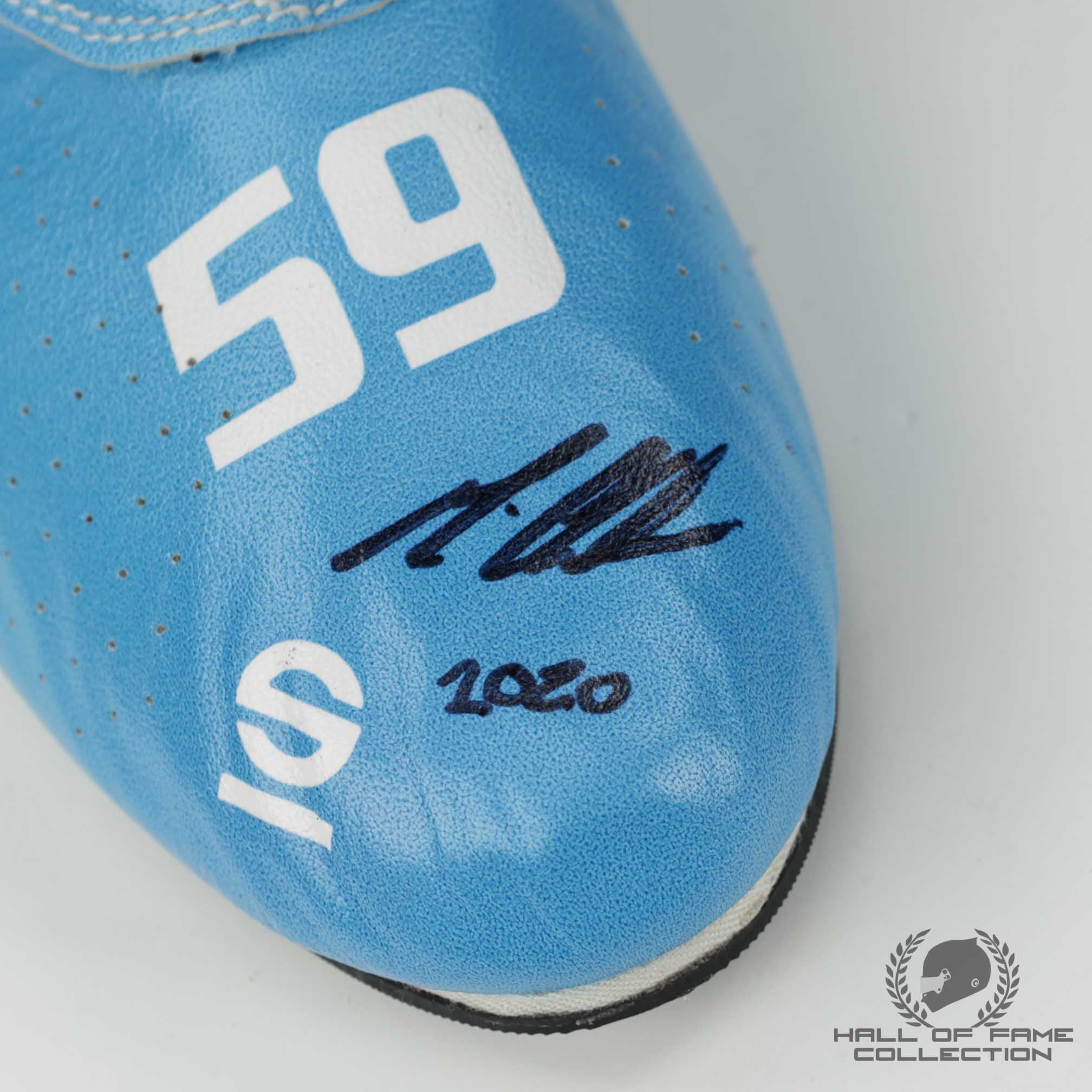2020 Max Chilton Signed Race Used Carlin Motorsport IndyCar Boots