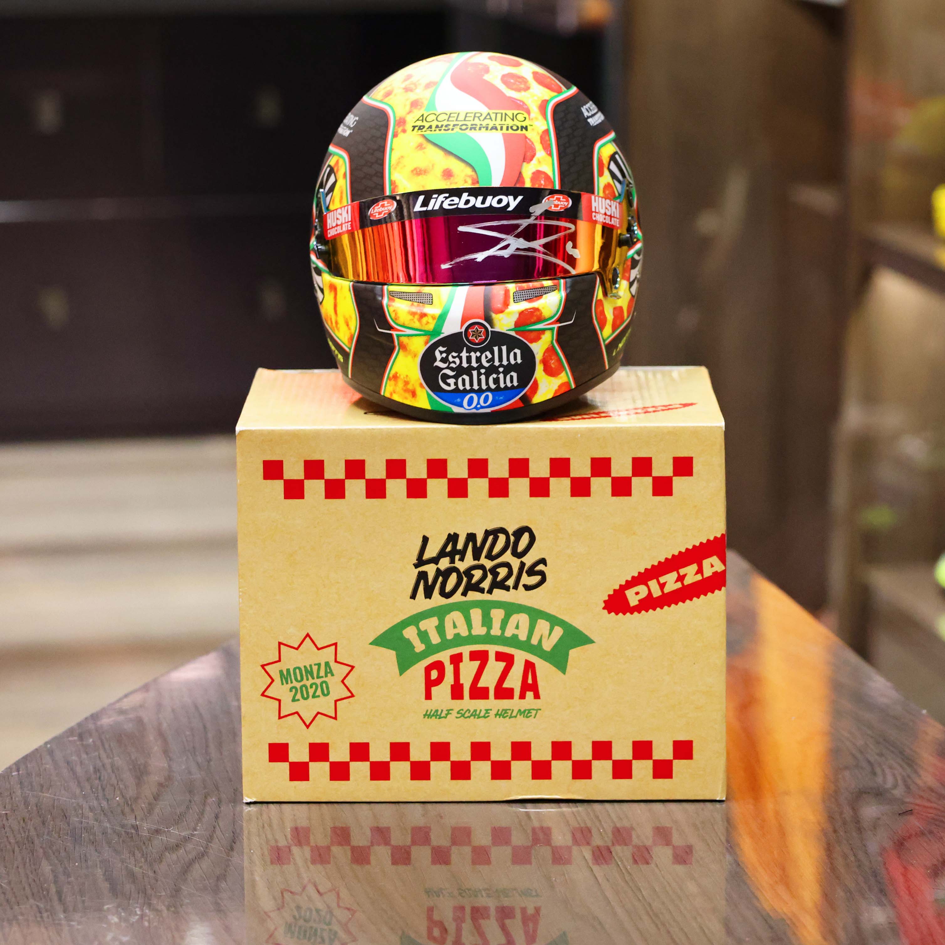 2020 Lando Norris Signed Monza GP “Pizza” Bell 1:2 Scale F1 Helmet