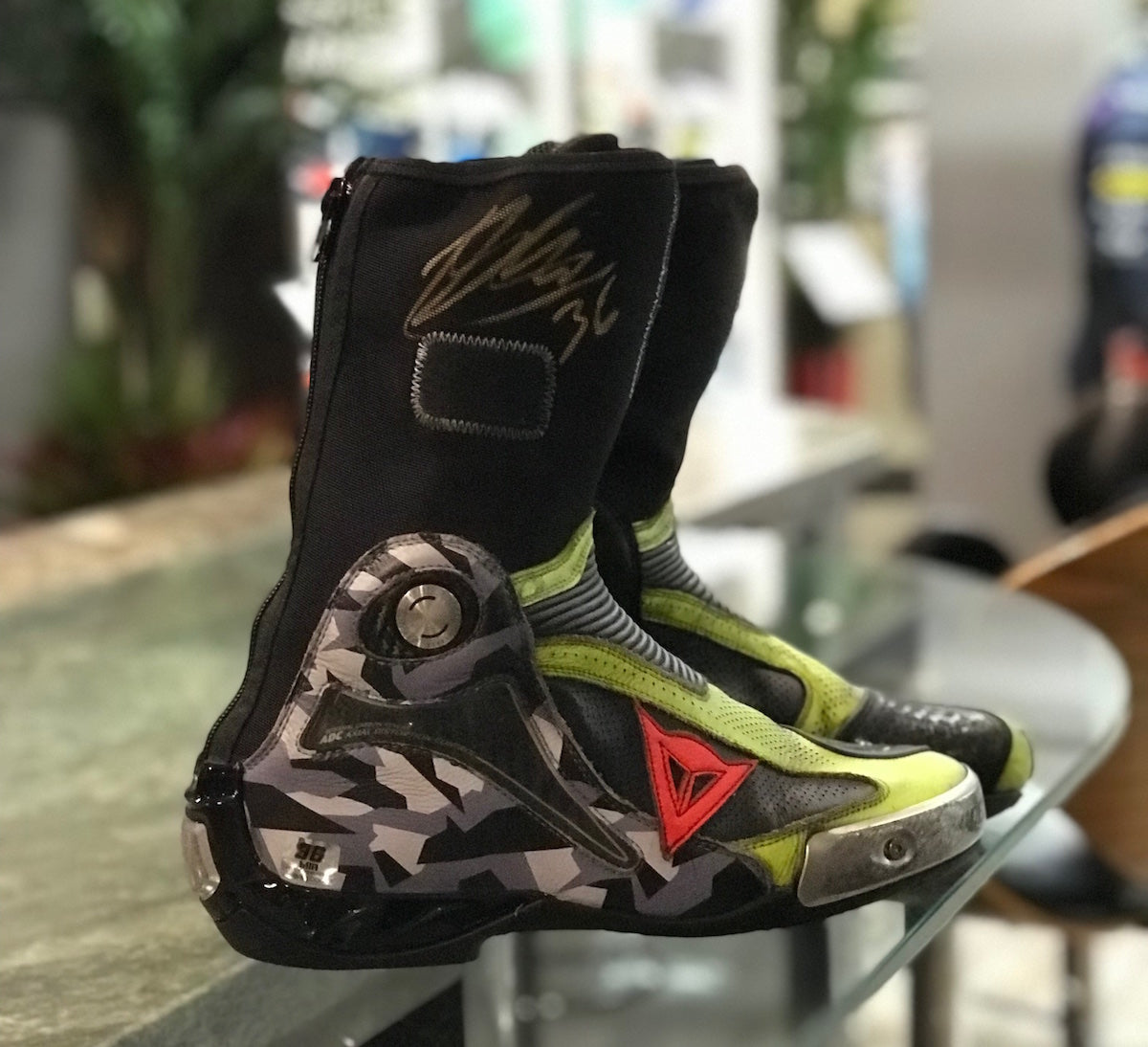 2020 Joan Mir Signed Race Used World Championship Suzuki MotoGp Boots