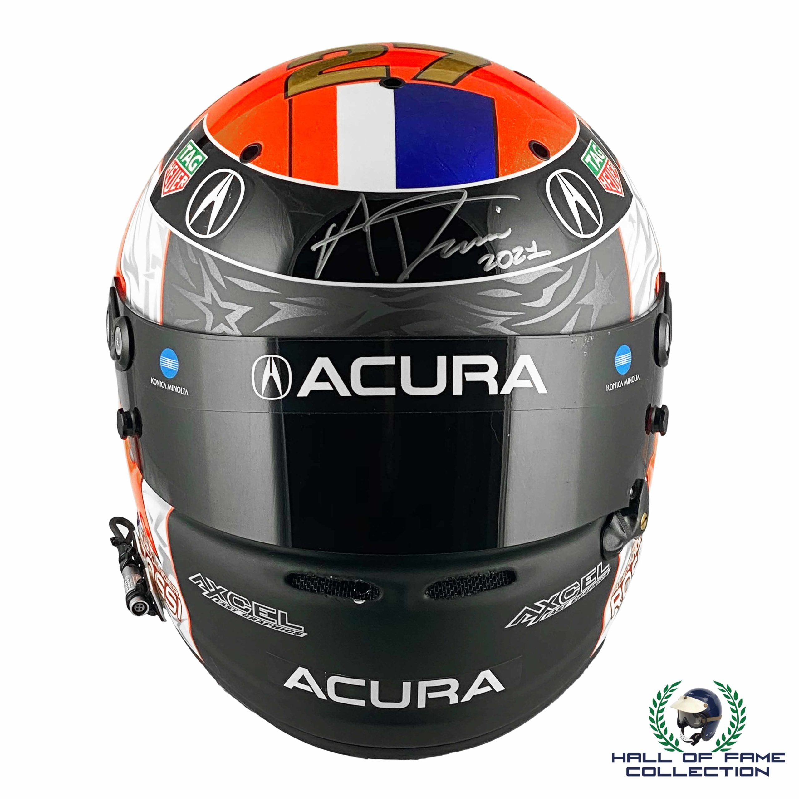 2021 Alexander Rossi Signed Race Used Acura Arai GP-7 Rolex 24 Winning Helmet