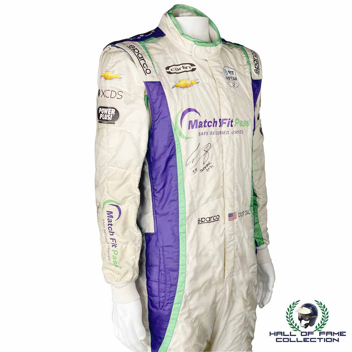 2021 Conor Daly Signed Race Used Carlin Racing Gateway Sparco IndyCar Suit