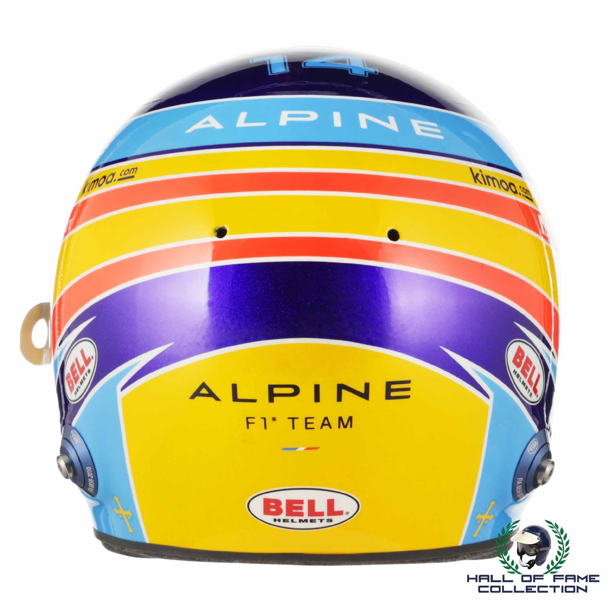 2021 Fernando Alonso Signed Race Used P4 Hungary GP Bell HP-77 Alpine F1 Helmet