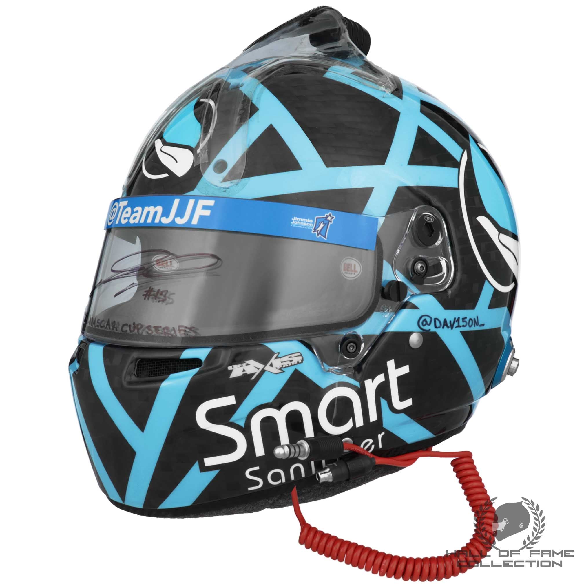 2021 James Davison Signed Race Used Rick Ware Racing Bell RS7C Nascar Helmet