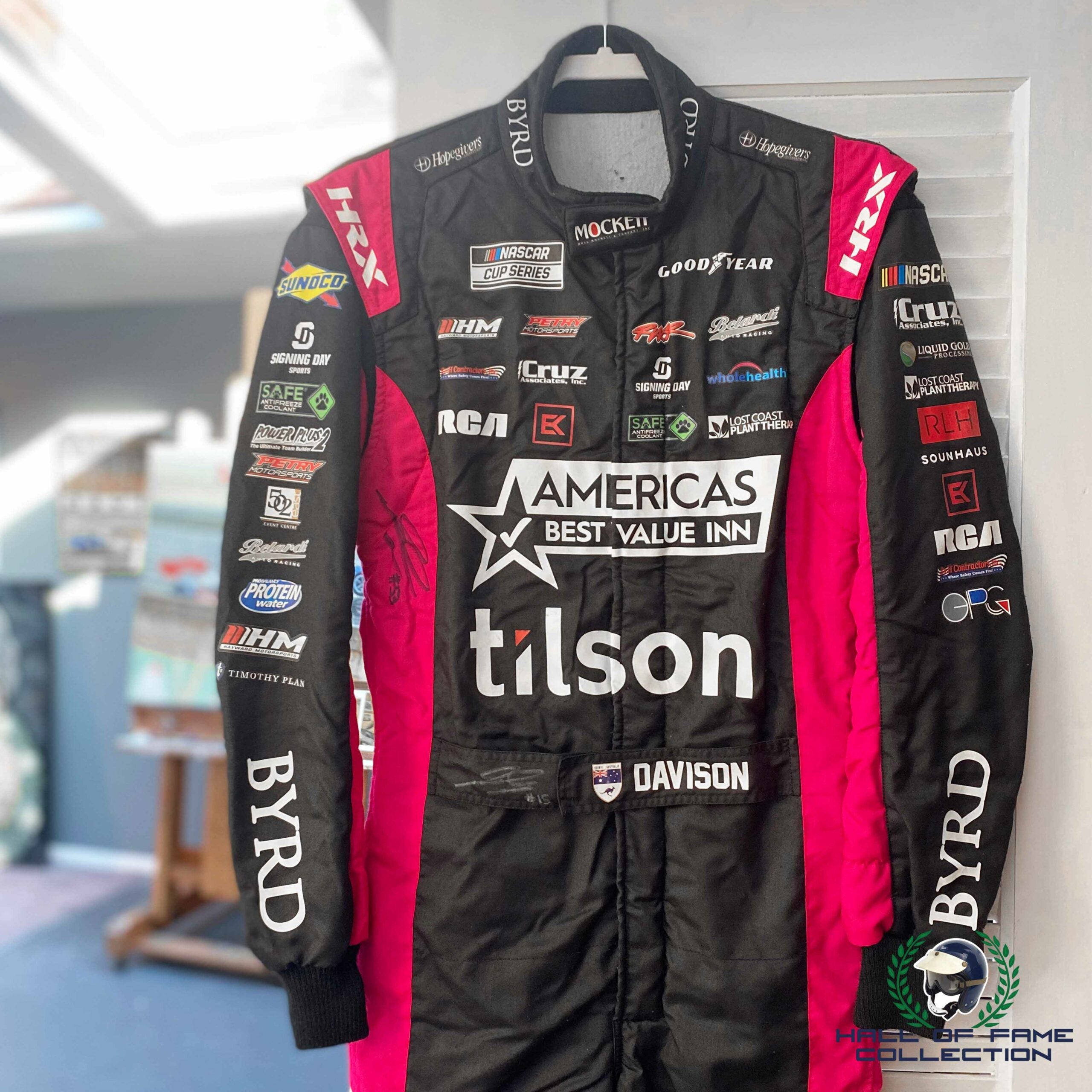 2021 James Davison Signed Race Used Rick Ware Racing NASCAR Suit