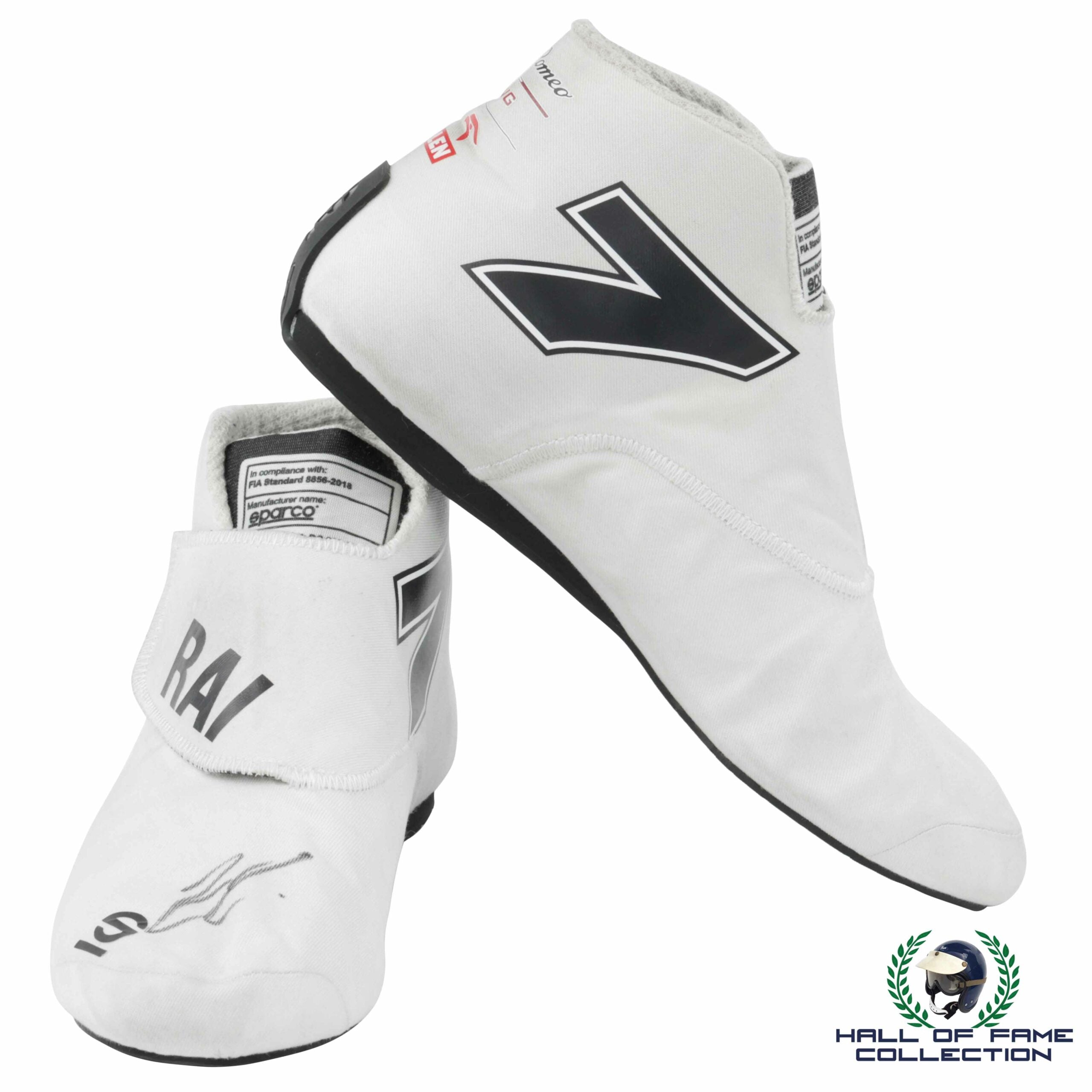 2021 Kimi Raikkonen Signed Race Used Alfa Romeo F1 Boots