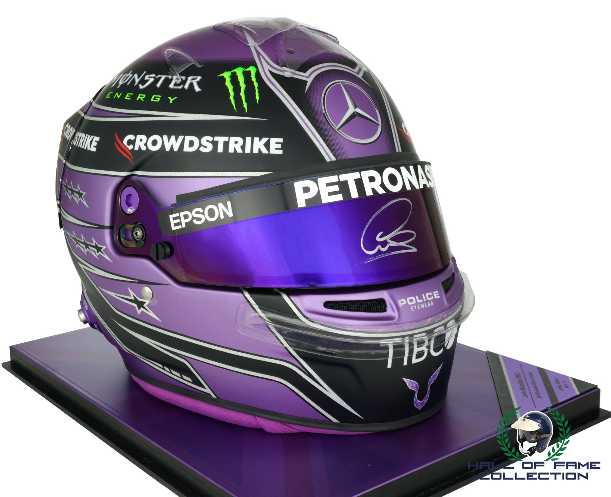 2021 Lewis Hamilton 1 of 10 Signed Official Bell HP77 Replica Mercedes