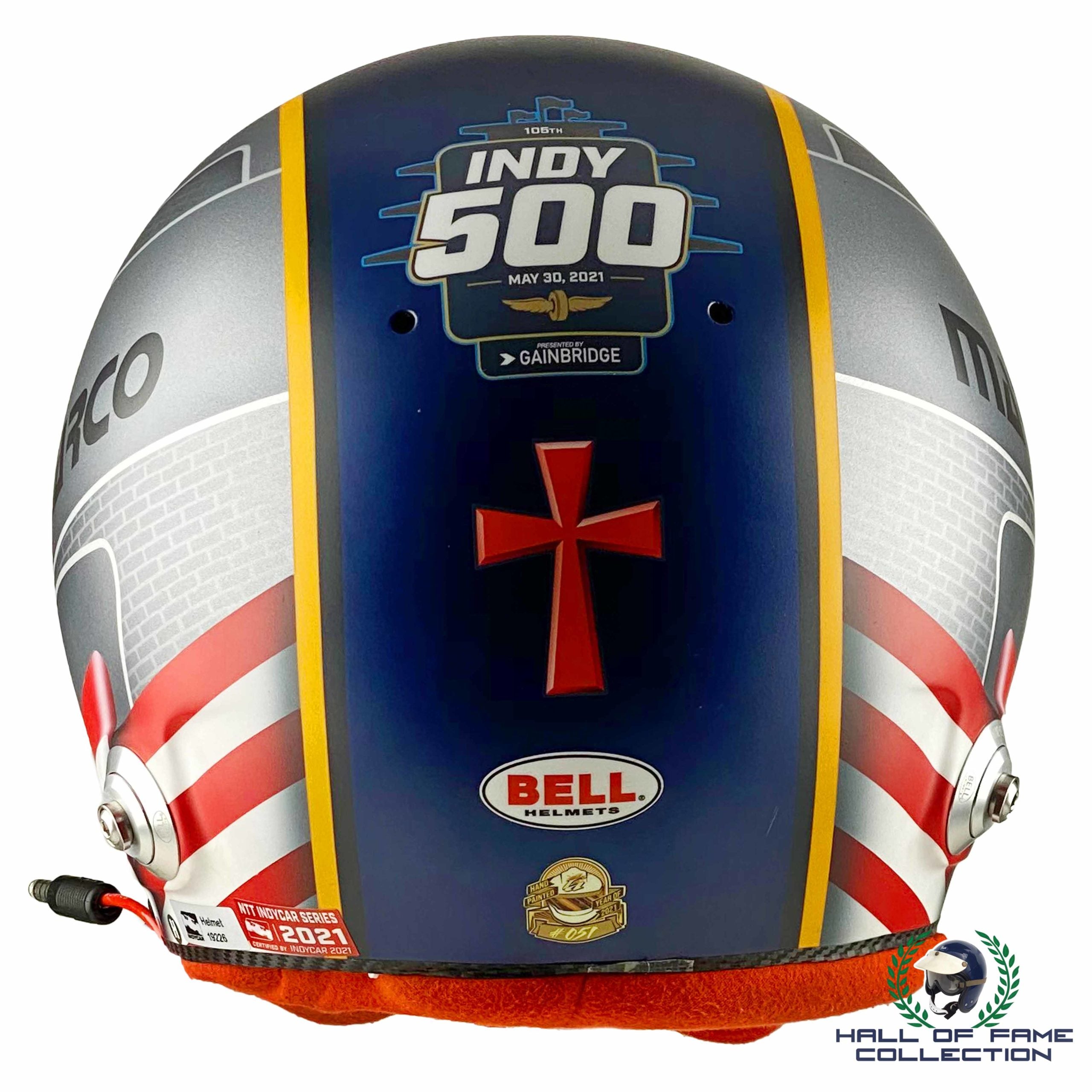 2021 Marco Andretti Signed Indy 500 Used Andretti Autosport IndyCar Helmet