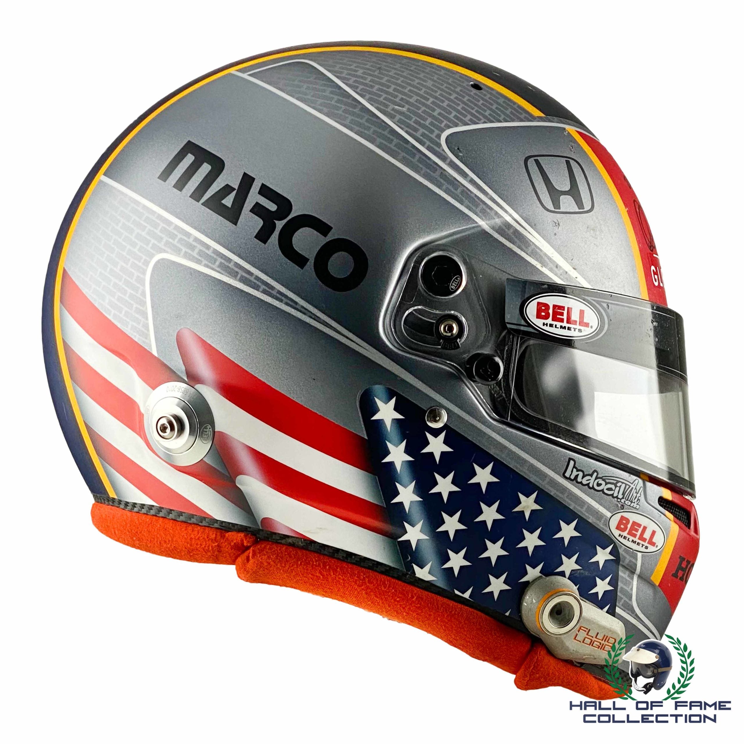 2021 Marco Andretti Signed Indy 500 Used Andretti Autosport IndyCar Helmet