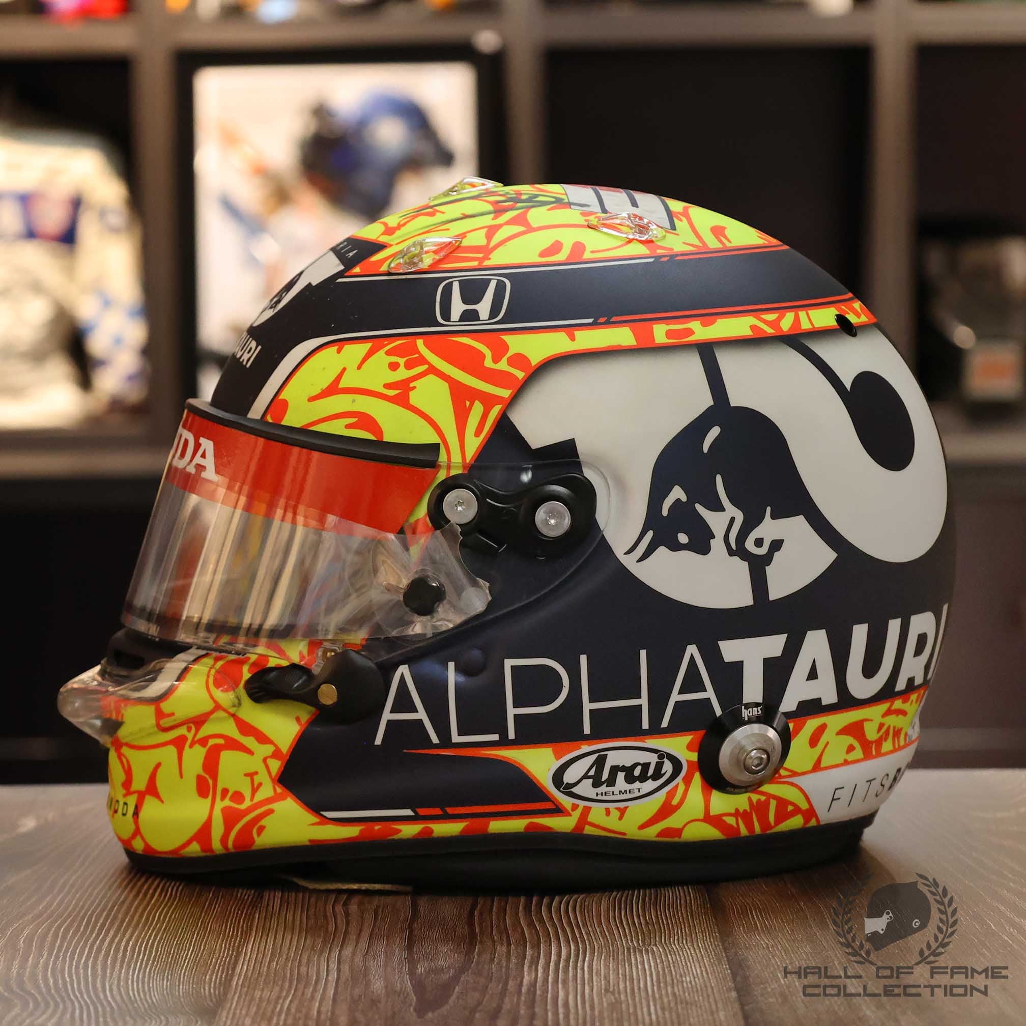 2021 Yuki Tsunoda Mexico & Qatar GP Race Used AlphaTauri F1 Helmet