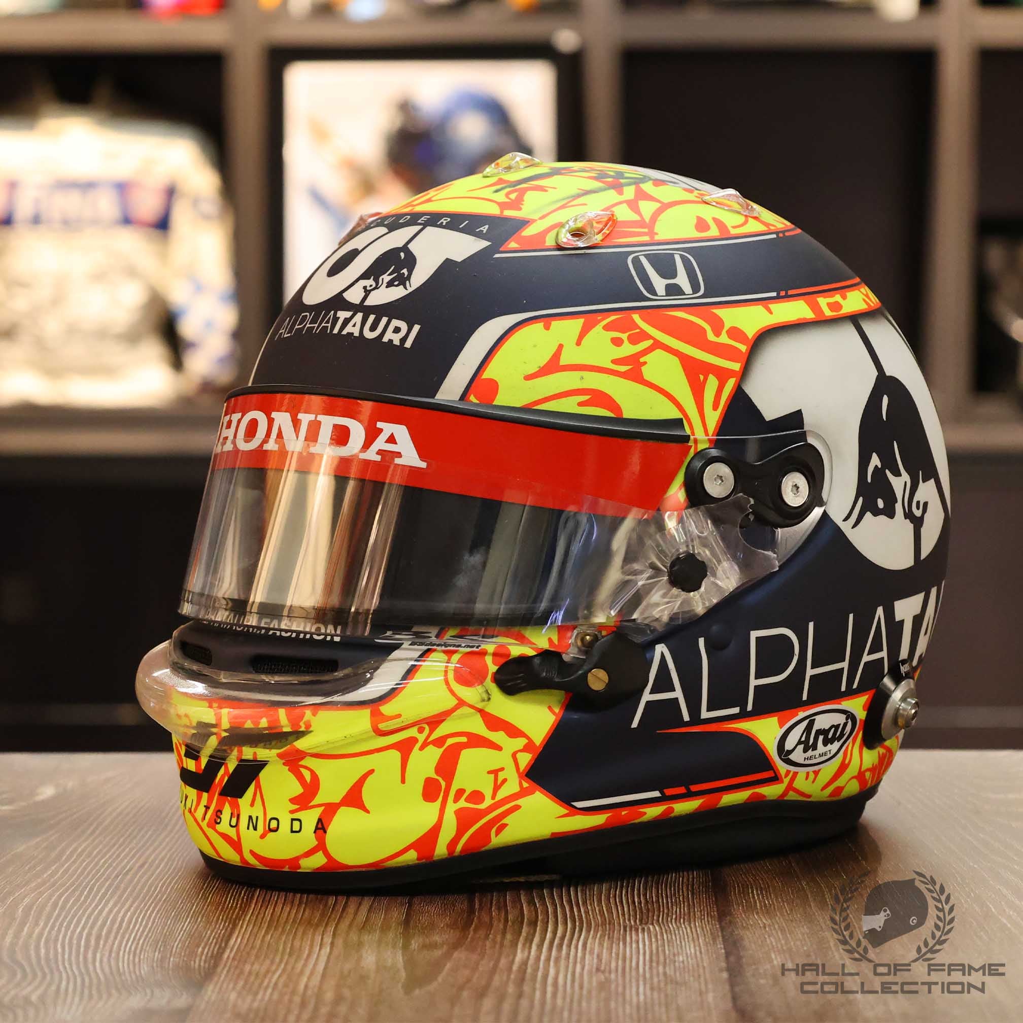 2021 Yuki Tsunoda Mexico & Qatar GP Race Used AlphaTauri F1 Helmet