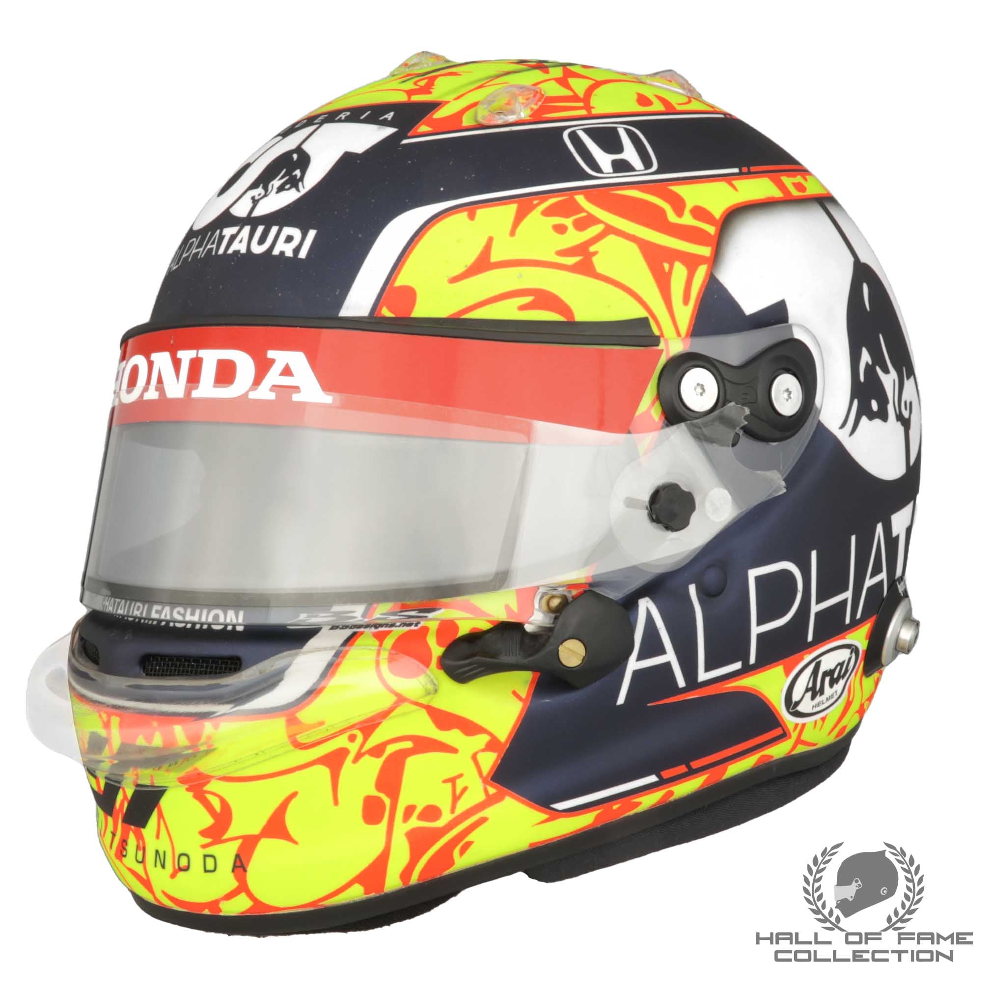 2021 Yuki Tsunoda Mexico & Qatar GP Race Used AlphaTauri F1 Helmet