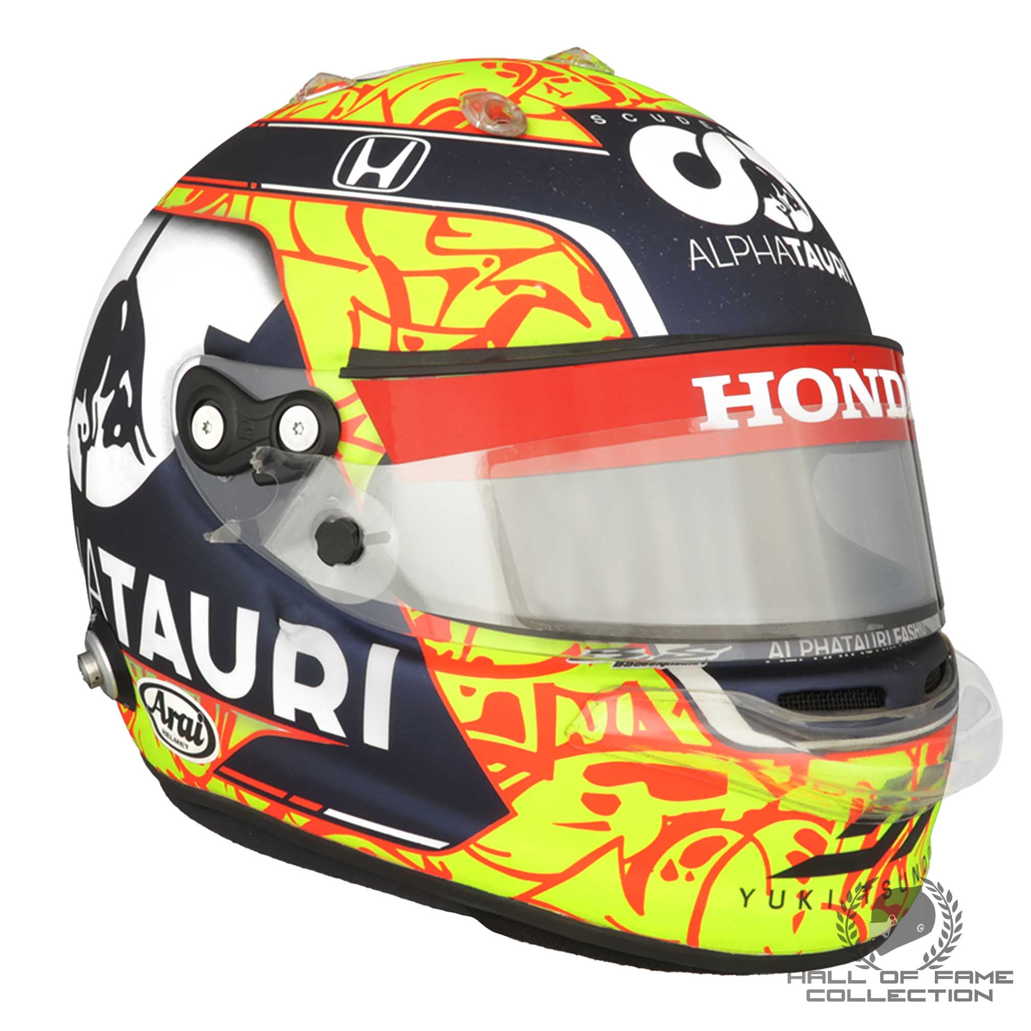 2021 Yuki Tsunoda Mexico & Qatar GP Race Used AlphaTauri F1 Helmet