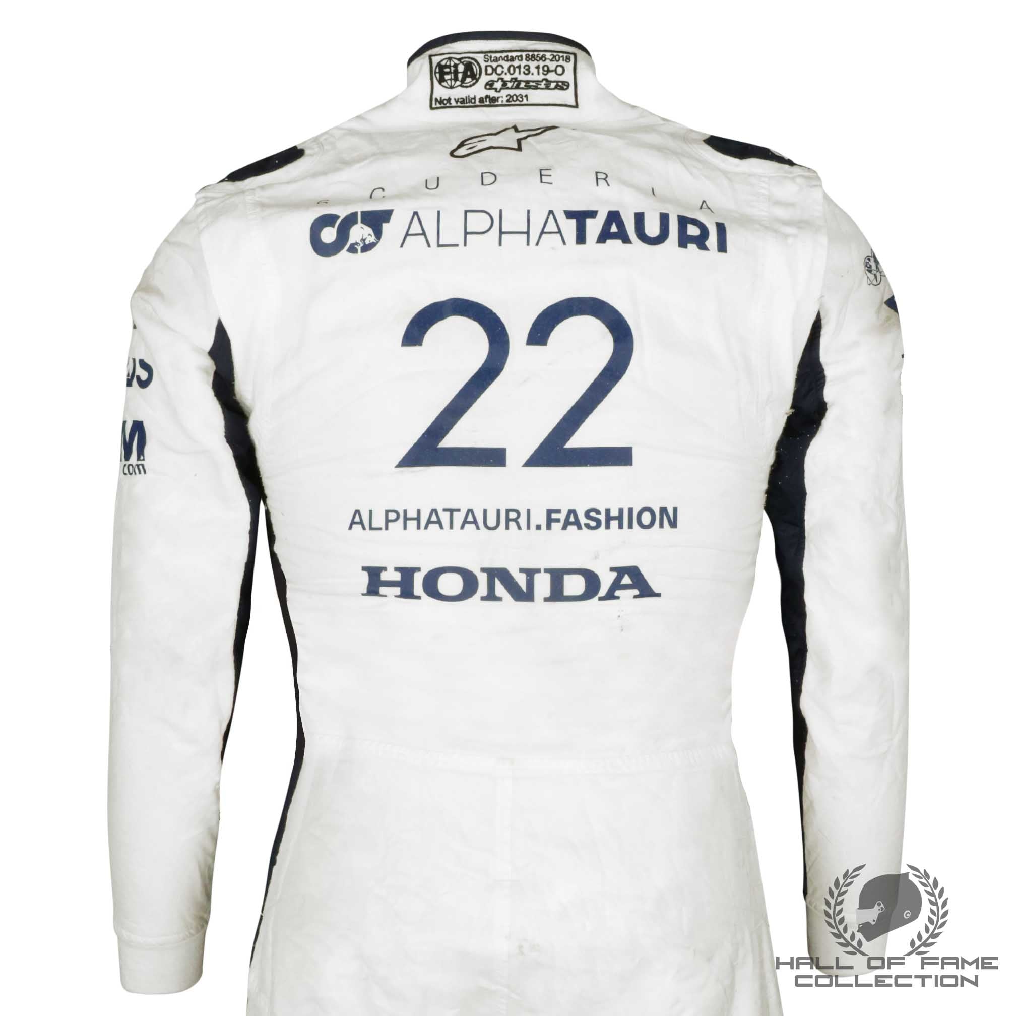 2021 Yuki Tsunoda Signed Race Used Rookie Season AlphaTauri F1 Suit