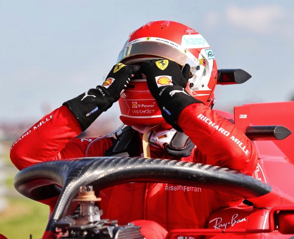2021 Charles Leclerc Signed Race Used Richard Mille Scuderia Ferrari Formula 1 Gloves