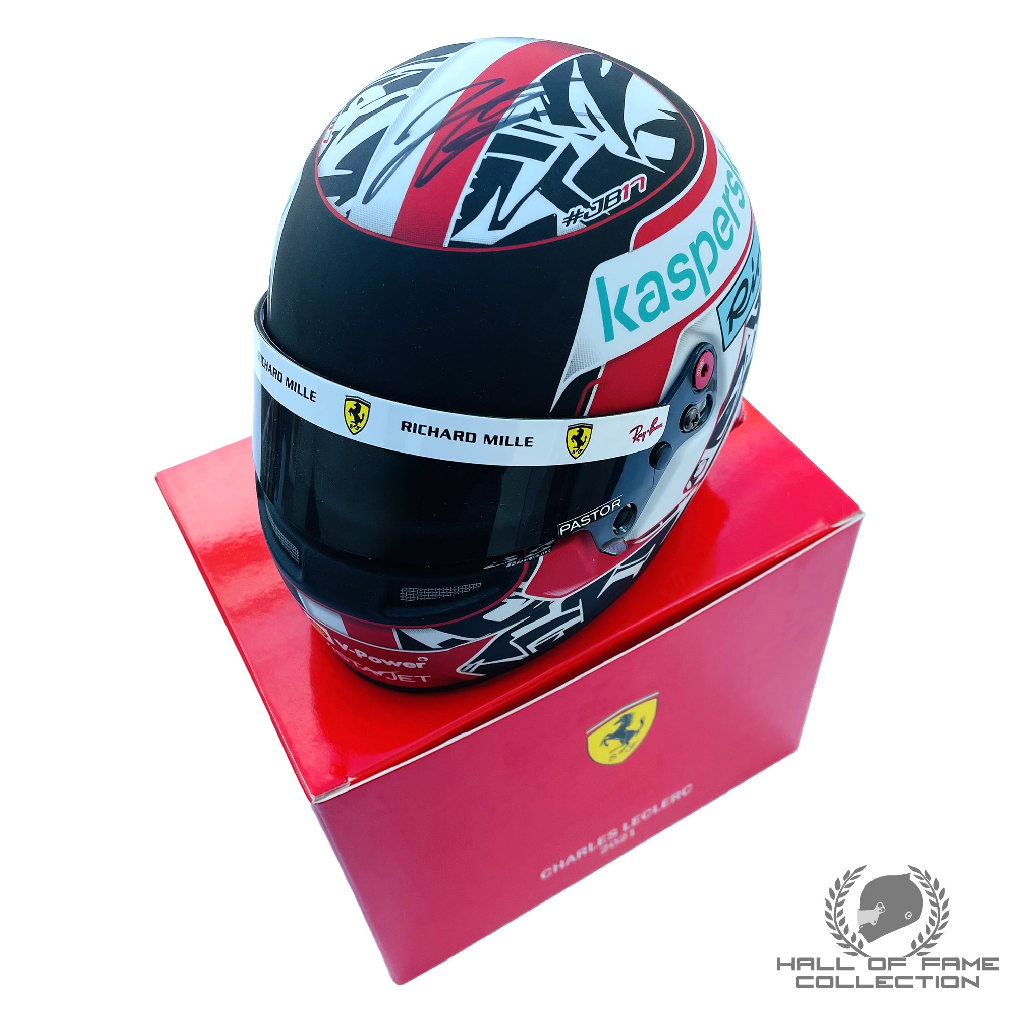 bell charles leclerc helmet Scuderia Ferrari #16 2025 Season 1:2 Mini by or display cases Charles Leclerc 2025 Helmet Ferrari