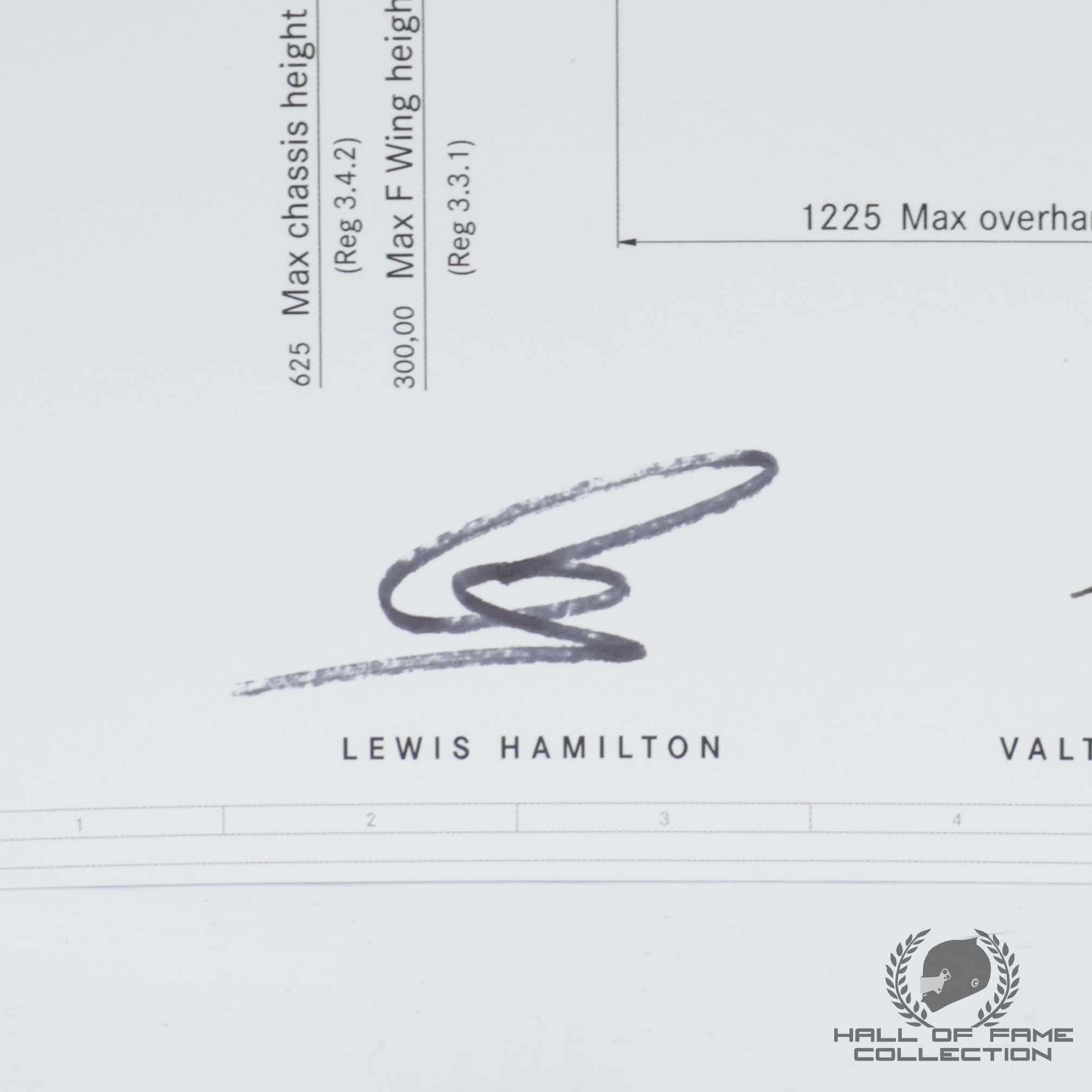 2021 Lewis Hamilton Valtteri Bottas Toto Wolff James Allison Hywel Thomas Signed Mercedes W12 F1 Print