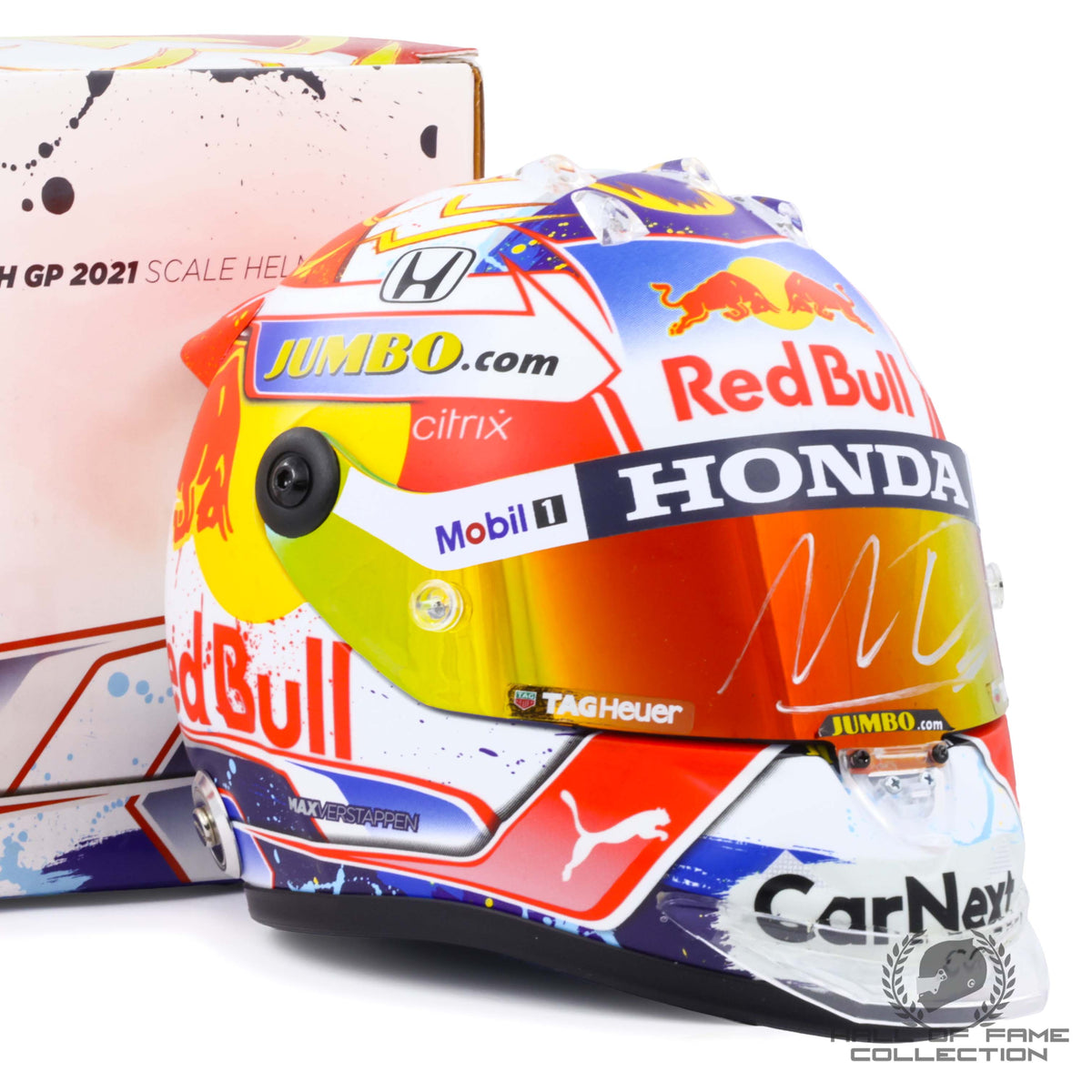 2021 Max Verstappen Signed Dutch GP Red Bull Racing 1:2 F1 Helmet