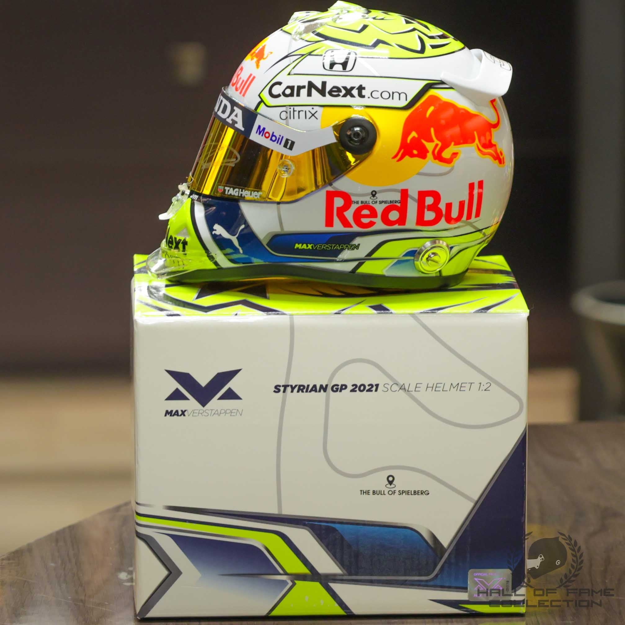 2021 Max Verstappen Signed Styrian Grand Prix Red Bull Racing 1:2 Scale F1 Helmet