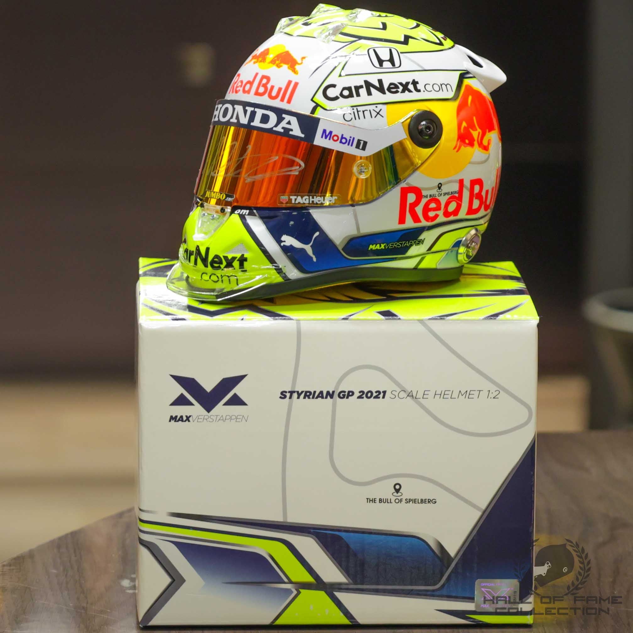 2021 Max Verstappen Signed Styrian Grand Prix Red Bull Racing 1:2 Scale F1 Helmet