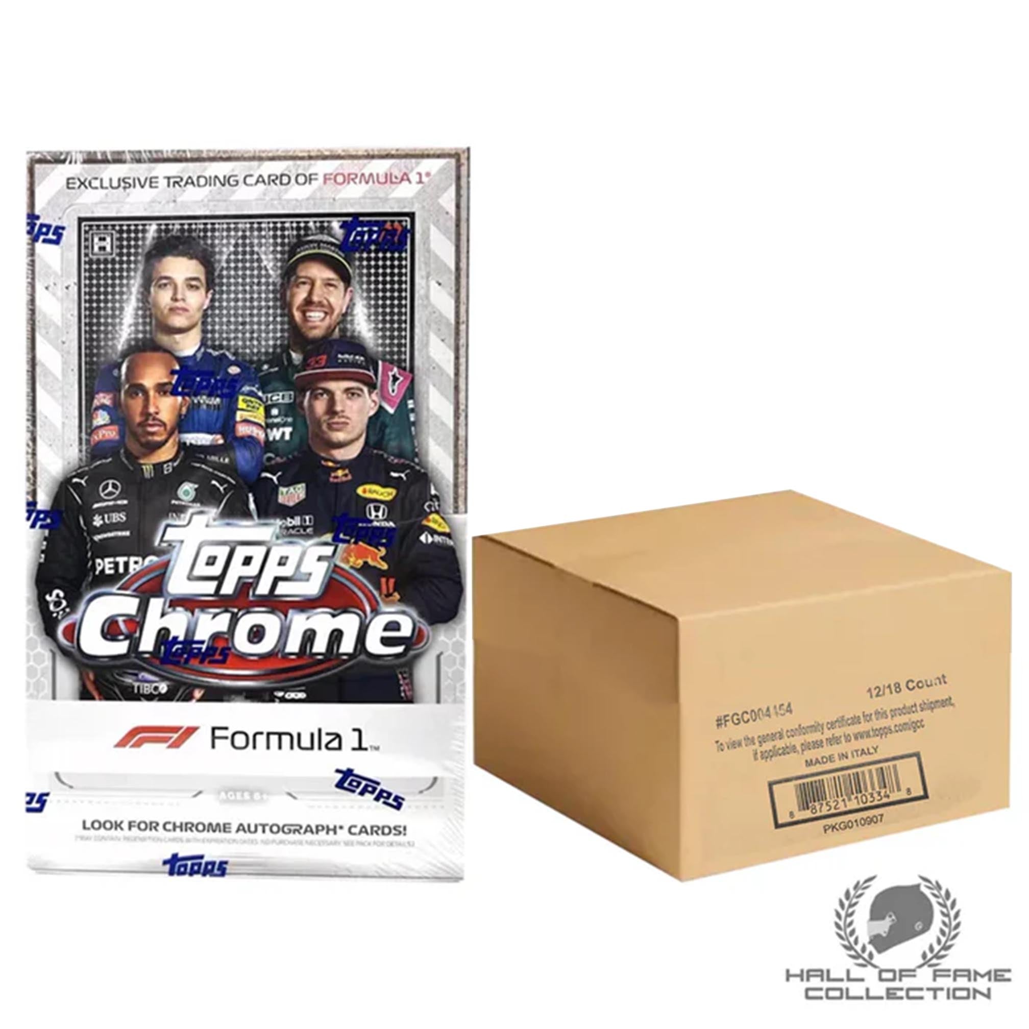 2021 Topps Chrome Formula One Sealed Case Of 12 Hobby Boxes