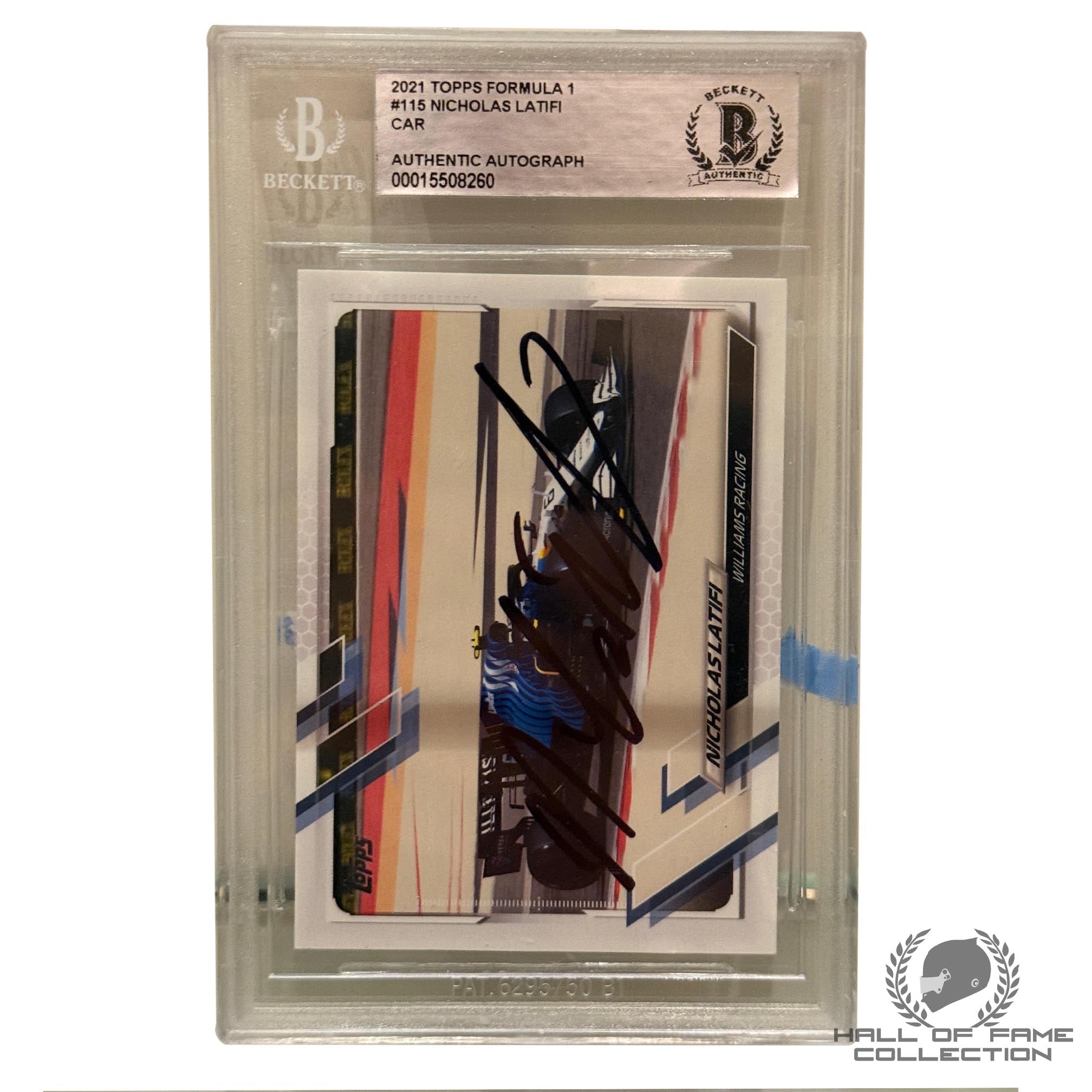 2021 Topps Formula 1 Nicholas Latifi Authentic Autograph Card