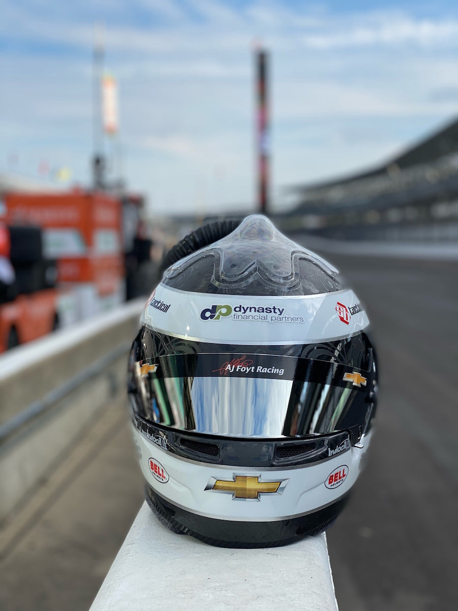 CHARITY AUCTION 2021 Sebastien Bourdais Signed Indy 500 Race Used AJ Foyt Enterprises IndyCar Helmet (Auction Closed)